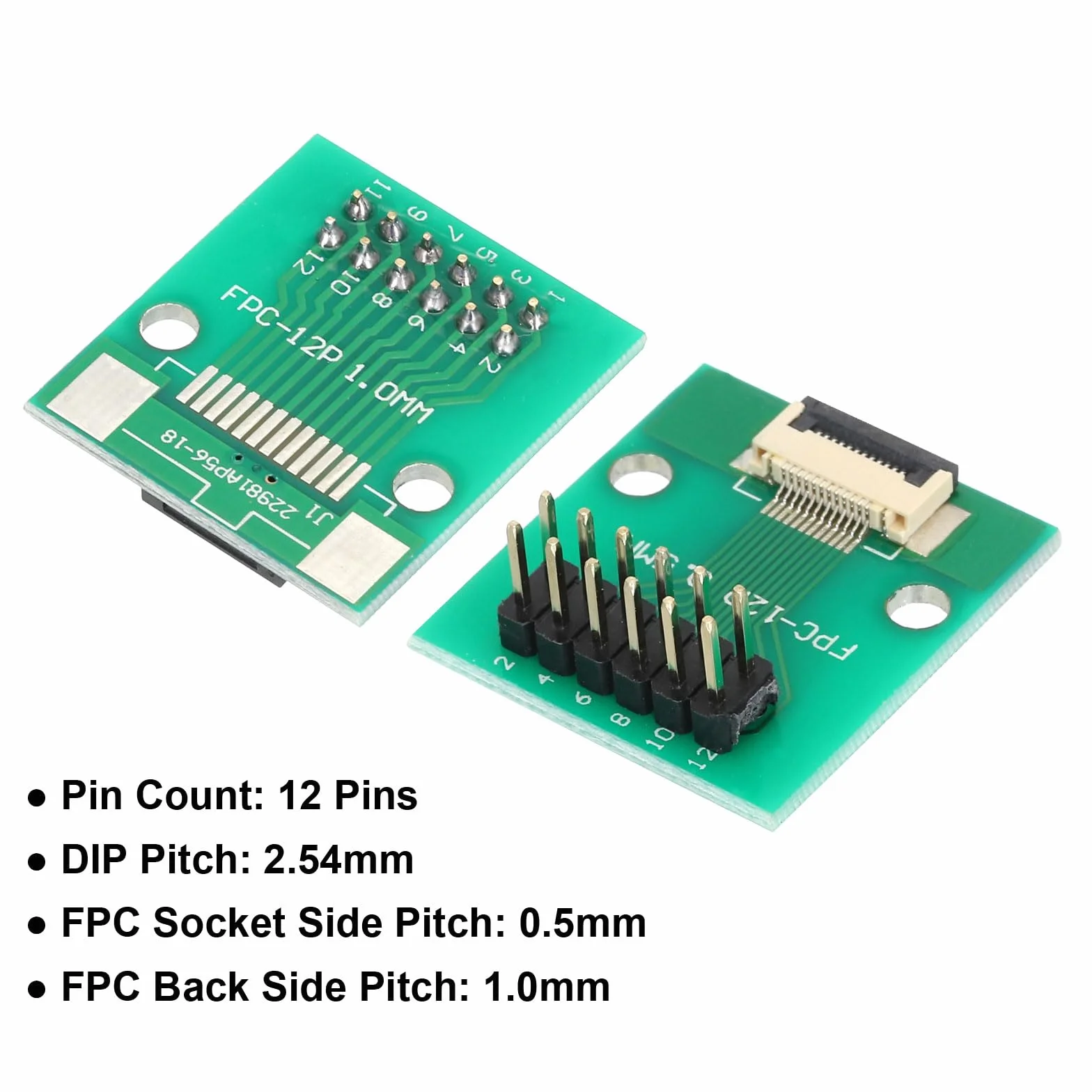 QUARKZMAN FFC FPC Connector Board 12 Pin 0,5 mm 2,54 mm na 1,0 mm 2,54 mm PCB płyta konwerterowa do telewizorów LCD/aparatów cyfrowych/laptopów