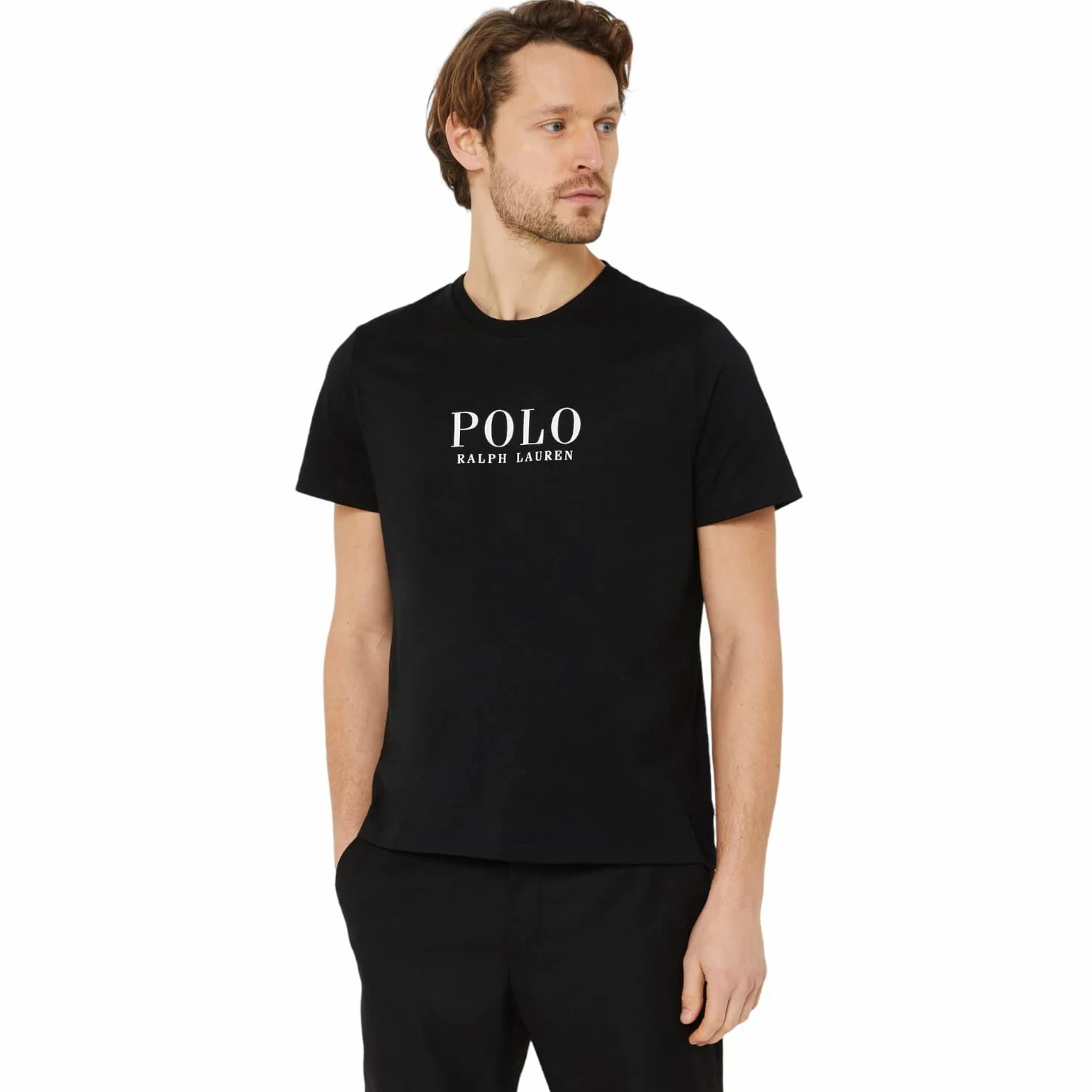 Ralph Lauren T-Shirt Mężczyźni Czarny T-Shirt Casual z Logo Print, Czarny, XXL