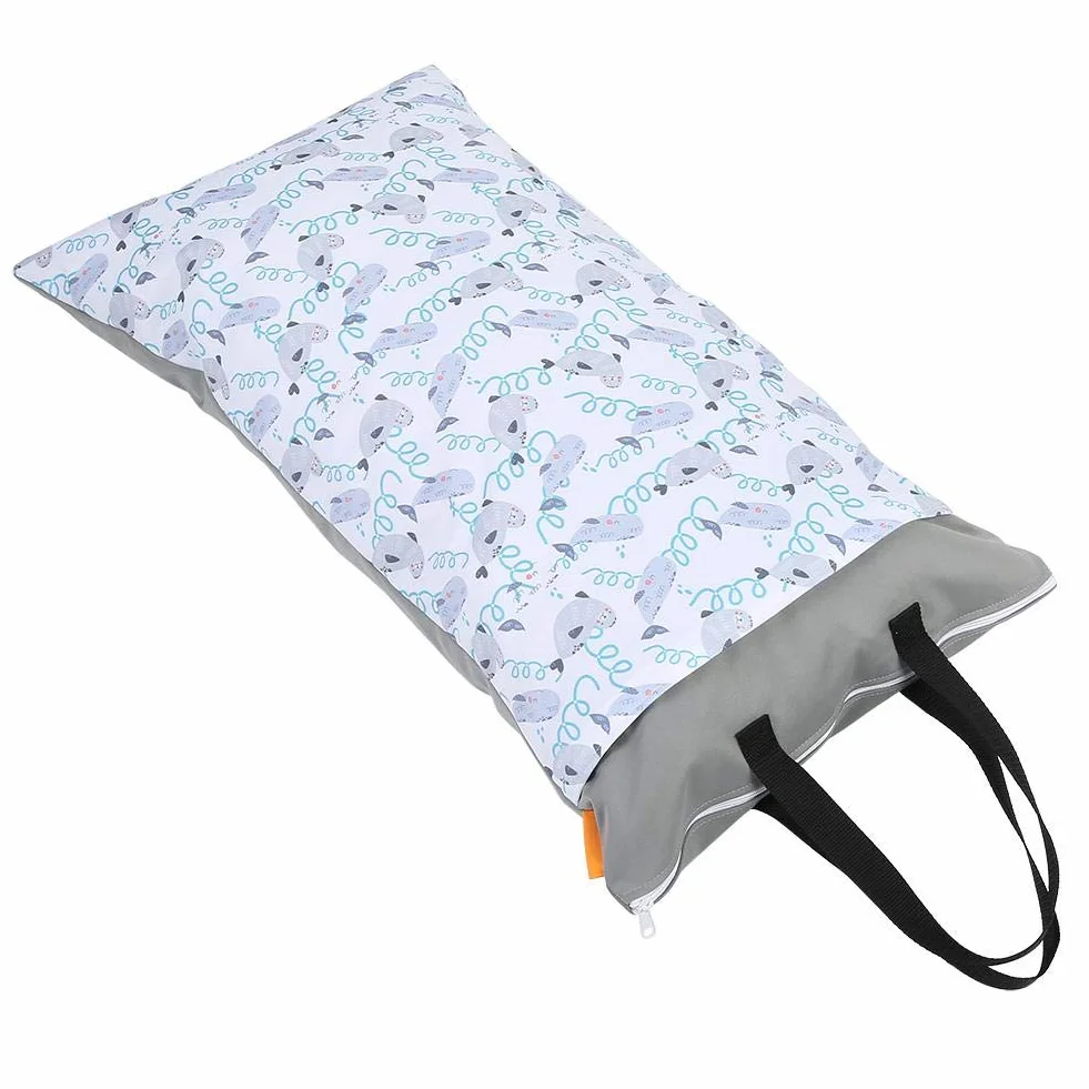 Torba na pieluchy z tkaniny Duża wisząca, wodoodporna, sucha, nadająca się do prania torba na pieluchy dla niemowląt wielokrotnego użytku (EF204)