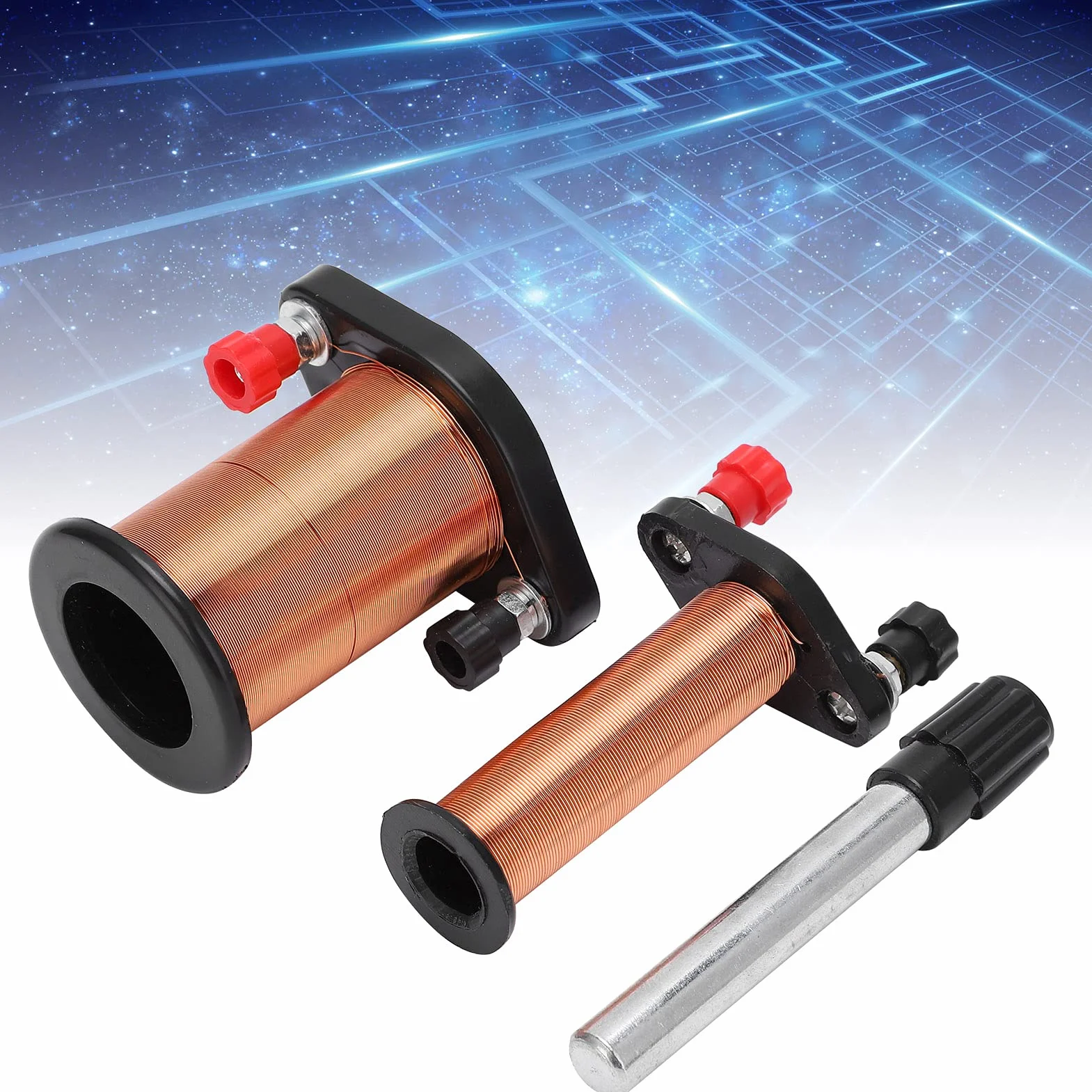 Demonstracyjna cewka indukcyjna, pierwotna cewka wtórna, fizyczna elektromagnetyczna cewka indukcyjna, instrument eksperymentalny, cewka z drutu magnetycznego do nauczania fizyki