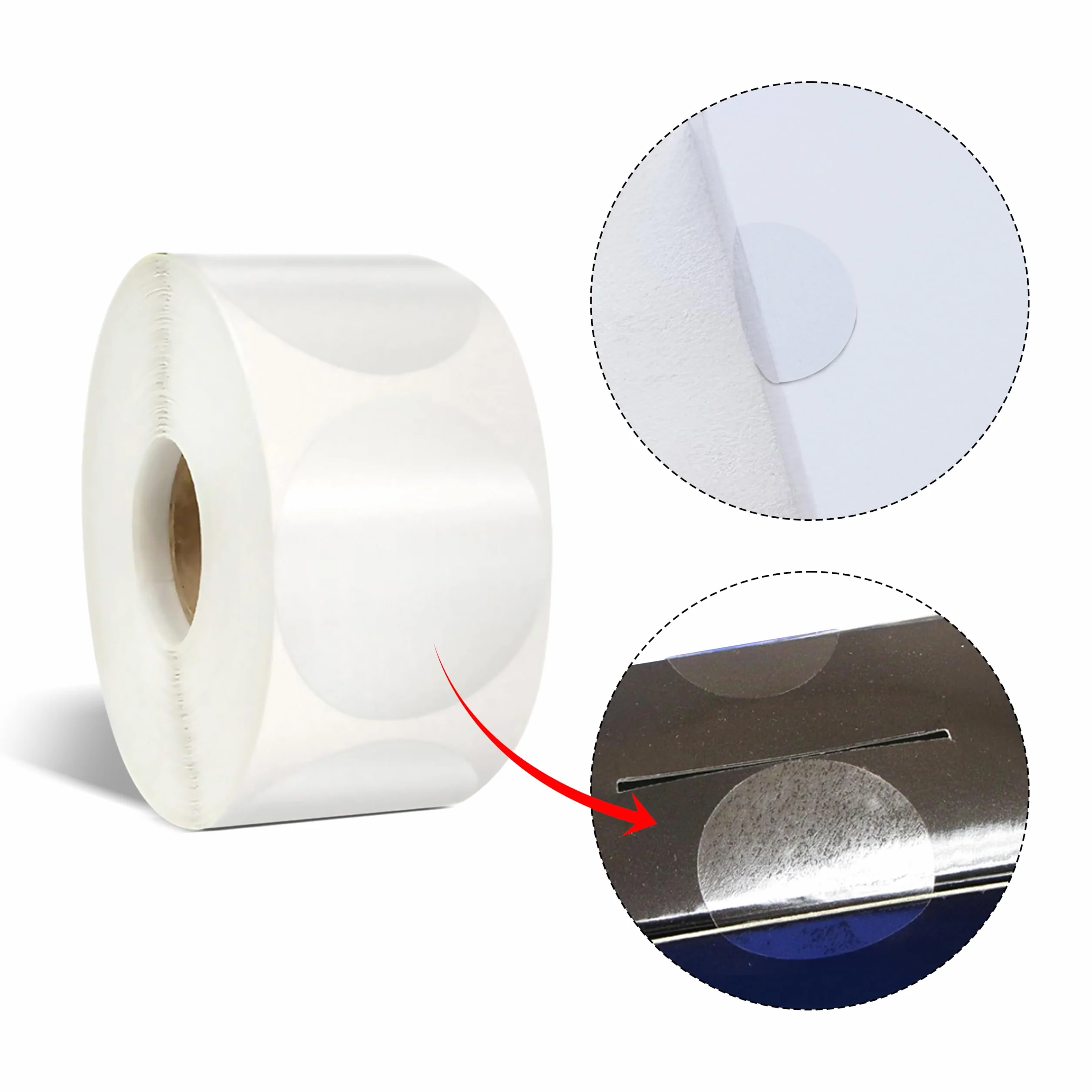 Colortouch Naklejki z Przezroczystymi Kropkami do Pakowania 3,8 cm Opakowanie 1000 sztuk