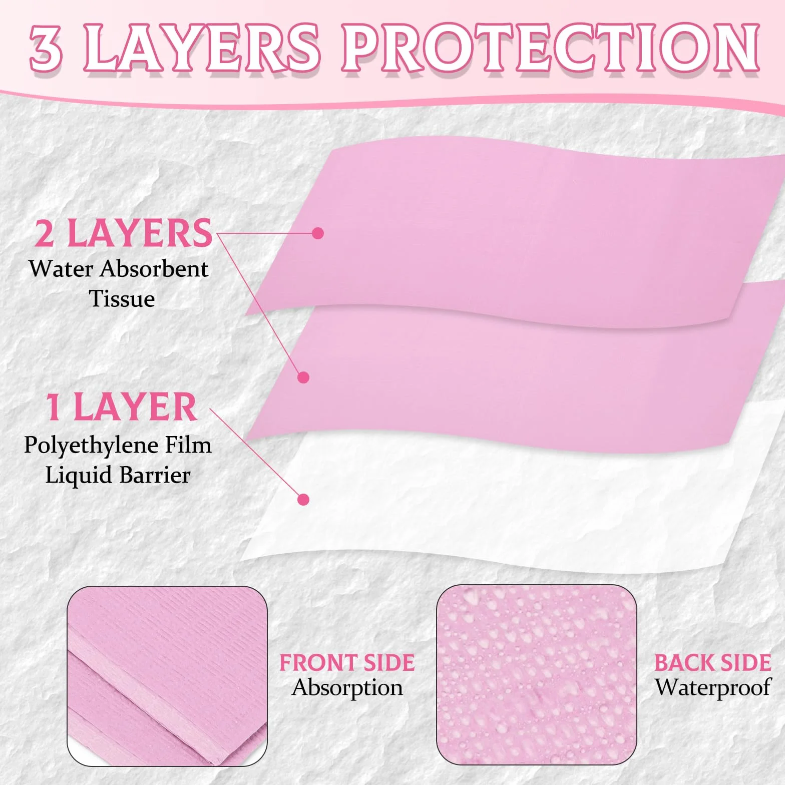 ATOMUS 20 sztuk jednorazowych podkładek wodoodpornych zabezpieczających przed wyciekiem czyste obrusy Underpad do salonu piękności tatuaż Protector Pad Liście (Pink)