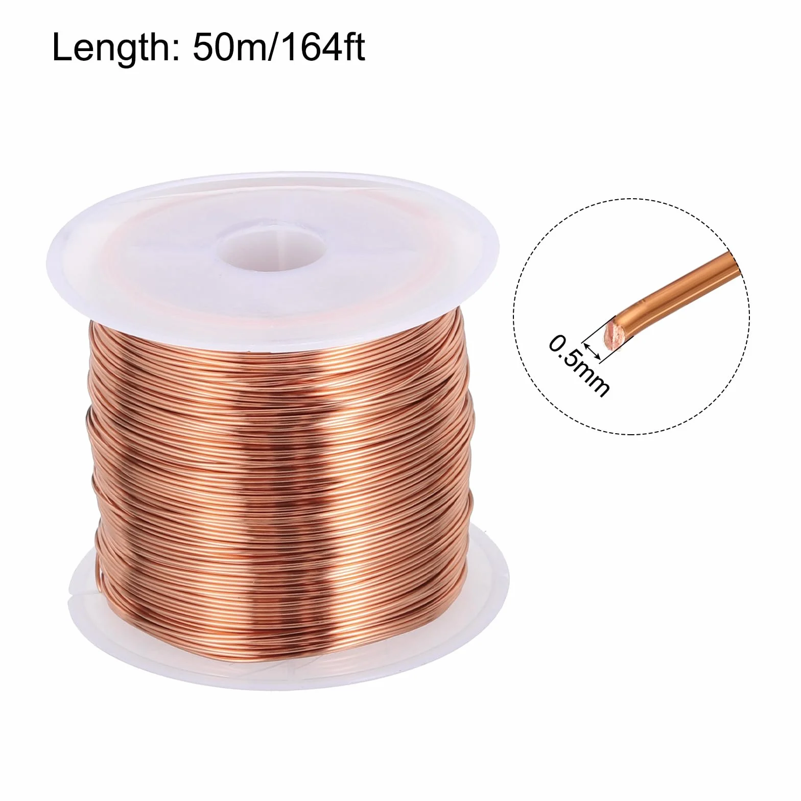 QUARKZMAN Drut magnetyczny 0,5 mm 164 stóp szpula drutu magnetycznego emaliowany drut miedziany emaliowany 100g 155C do transformatorów indukcyjnych