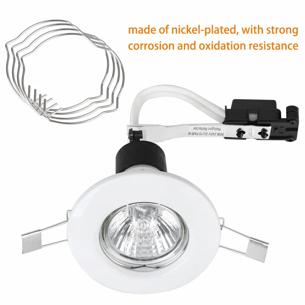 30 sztuk MR16 Pierścień sprężynowy mocujący lampę średnica 50 mm sprężynowy klips mocujący do lampy do większości lamp punktowych LED