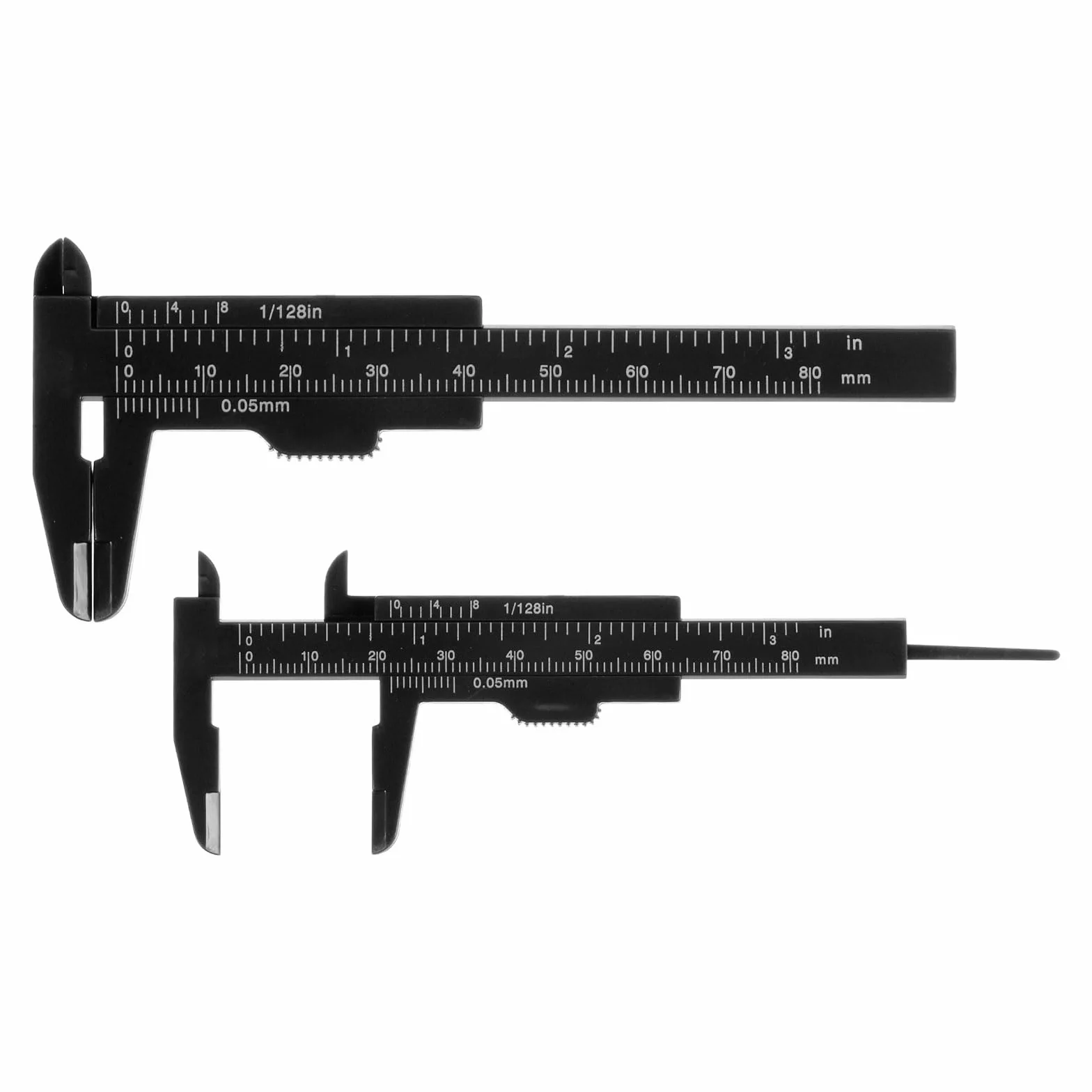 QUARKZMAN 10 szt. mini plastikowa suwmiarka 80 mm 3" suwmiarka przenośna linijka narzędzie pomiarowe (metryczne/cale) czarna