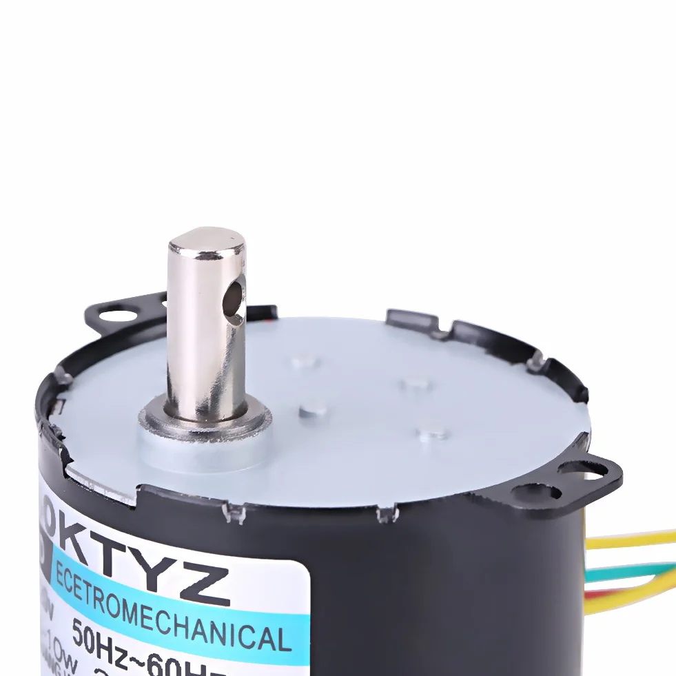 50KTYZ AC 220V 10W 0.5A Piccolo Motore sincrono a magnete permanente elettrico a bassa velocità CW/CCW 2.5/20RMP ad alta coppia in metallo orientato per giradischi girarrosto (2.5 RMP)