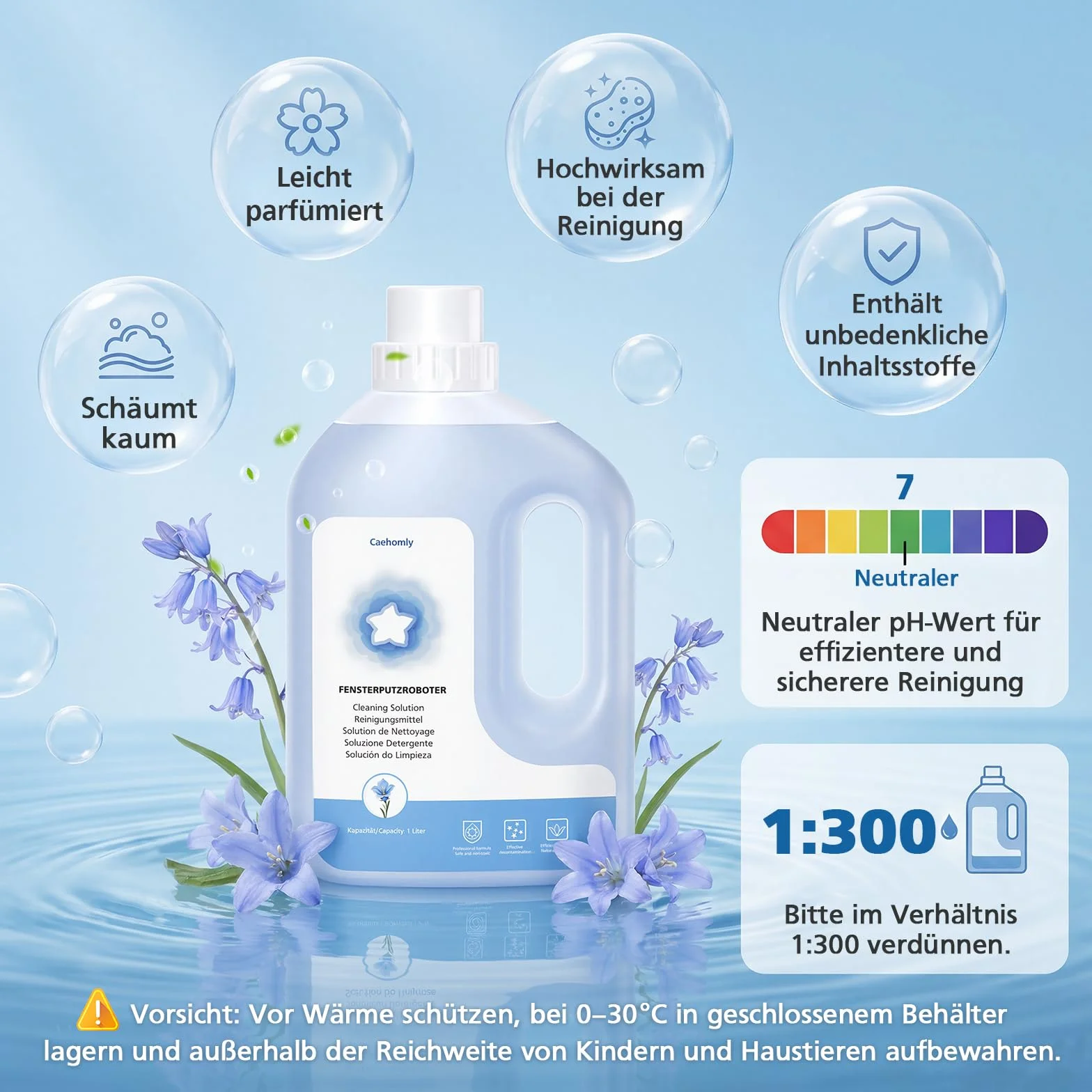 Rozwiązanie do czyszczenia robota do mycia okien ECOVACS Winbot W1 Pro, W2, W2 OMNI, W2 PRO, W2 PRO OMNI, WINBOT MINI, W2S, W2S OMNI (1 l)