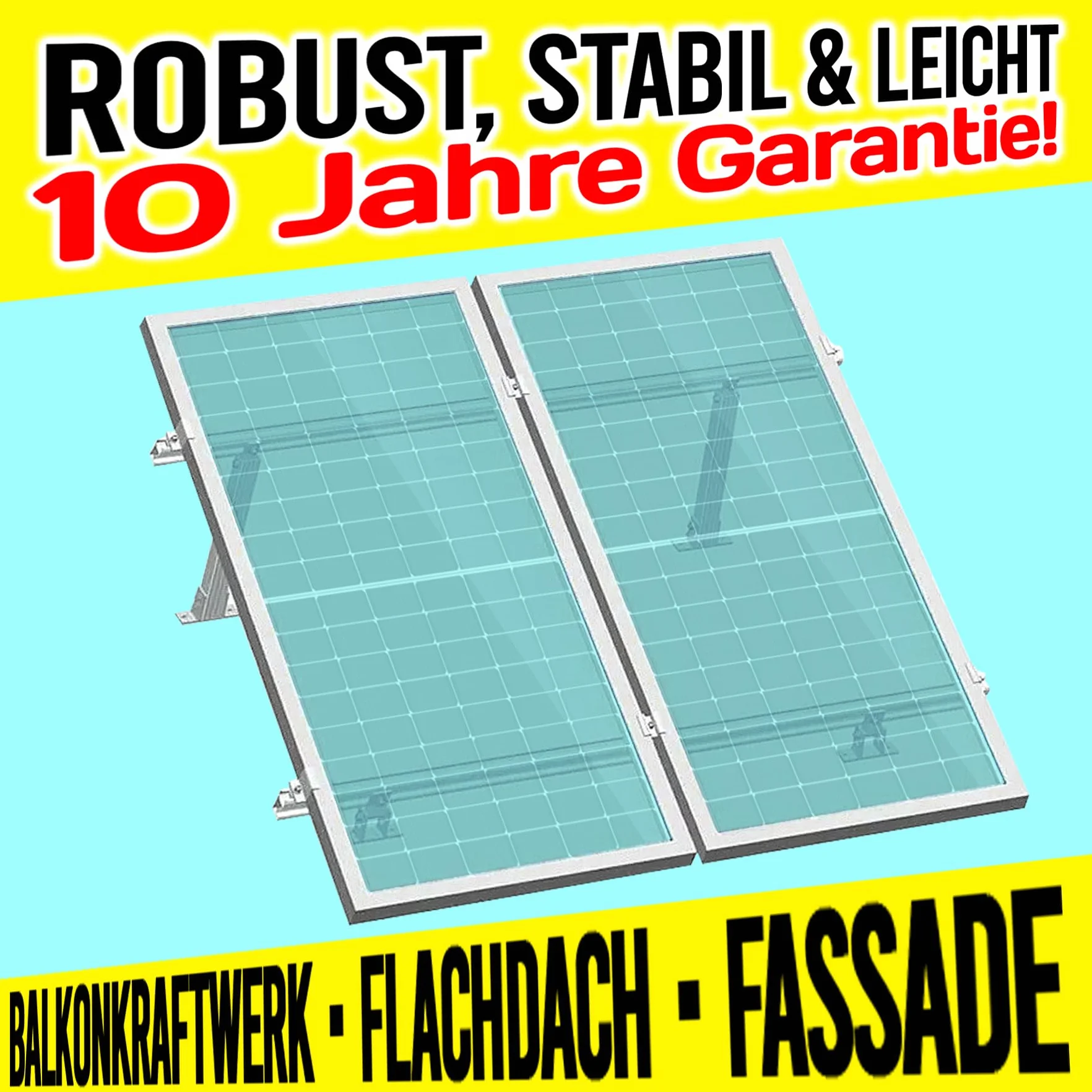 Montaż modułu solarnego, uchwyt balkonowy, płaski dach, możliwość regulacji w zakresie 15-60° (2 panele zestaw 15°-30°), 2 panele słoneczne, fotowoltaiczny, uniwersalny montaż na ścianie, płaski dach,