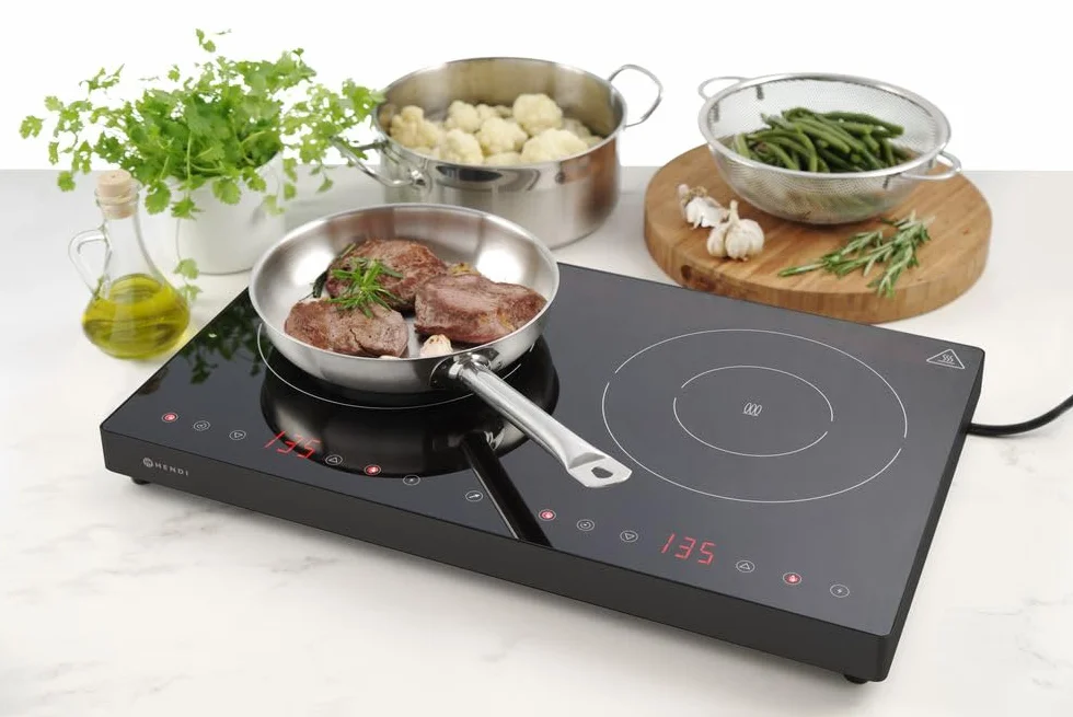 HENDI Kuchenka indukcyjna podwójna Black Line 2000W+ 1500W