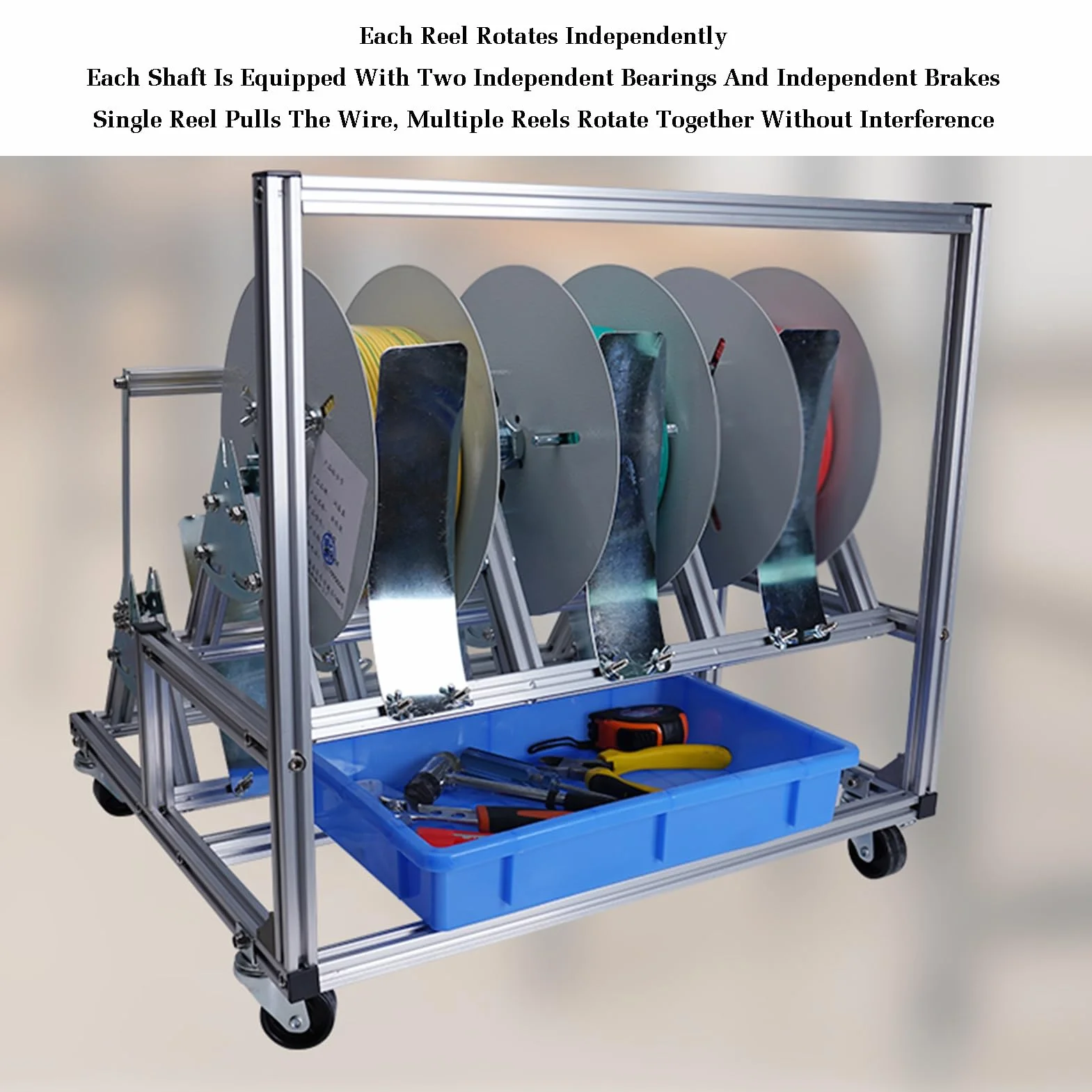 Stojak Na Szpule Z Kółkiem, Dozownik Szpul Z Przewodami,Dozownik Drutu/kabla Ze Stali Walcowanej Na Zimno, Do Użytku W Handlu Detalicznym W Przemyśle Elektrycznym(53x50x56cm)