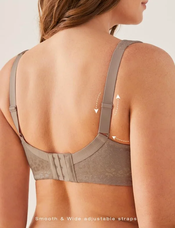 Deyllo Damski biustonosz minimalizujący komfort plus size bez fiszbin bez fiszbin