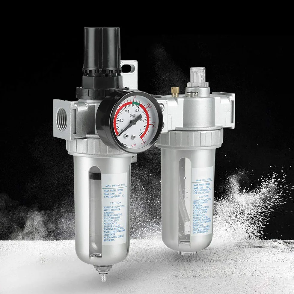 Regulator filtra powietrza, 1/2"separator oleju Filtr sprężarki do sprężarek i narzędzi pneumatycznych
