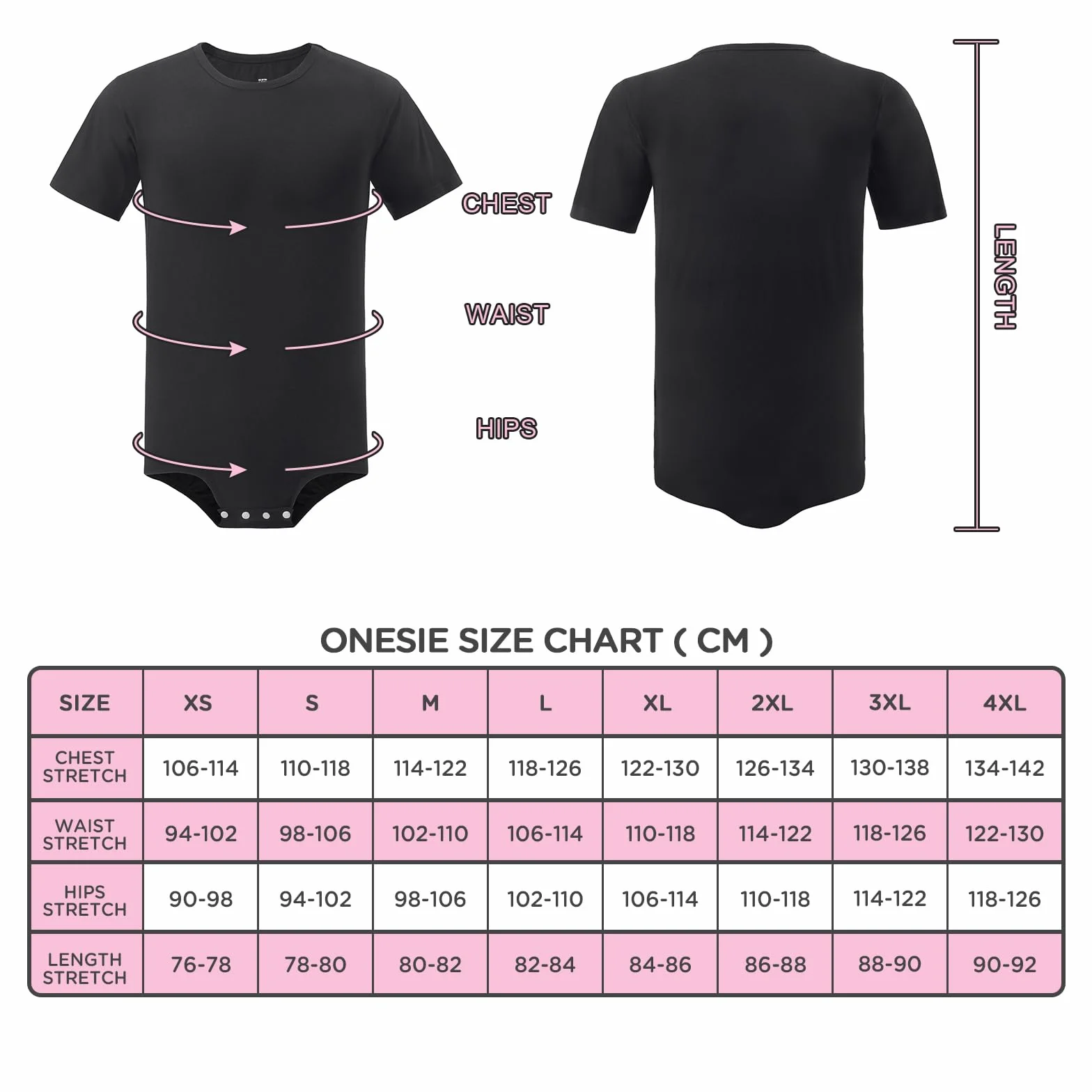LittleForBig Męskie bawełniane śpioszki jednoczęściowe body - luźny krój Basic Onesie
