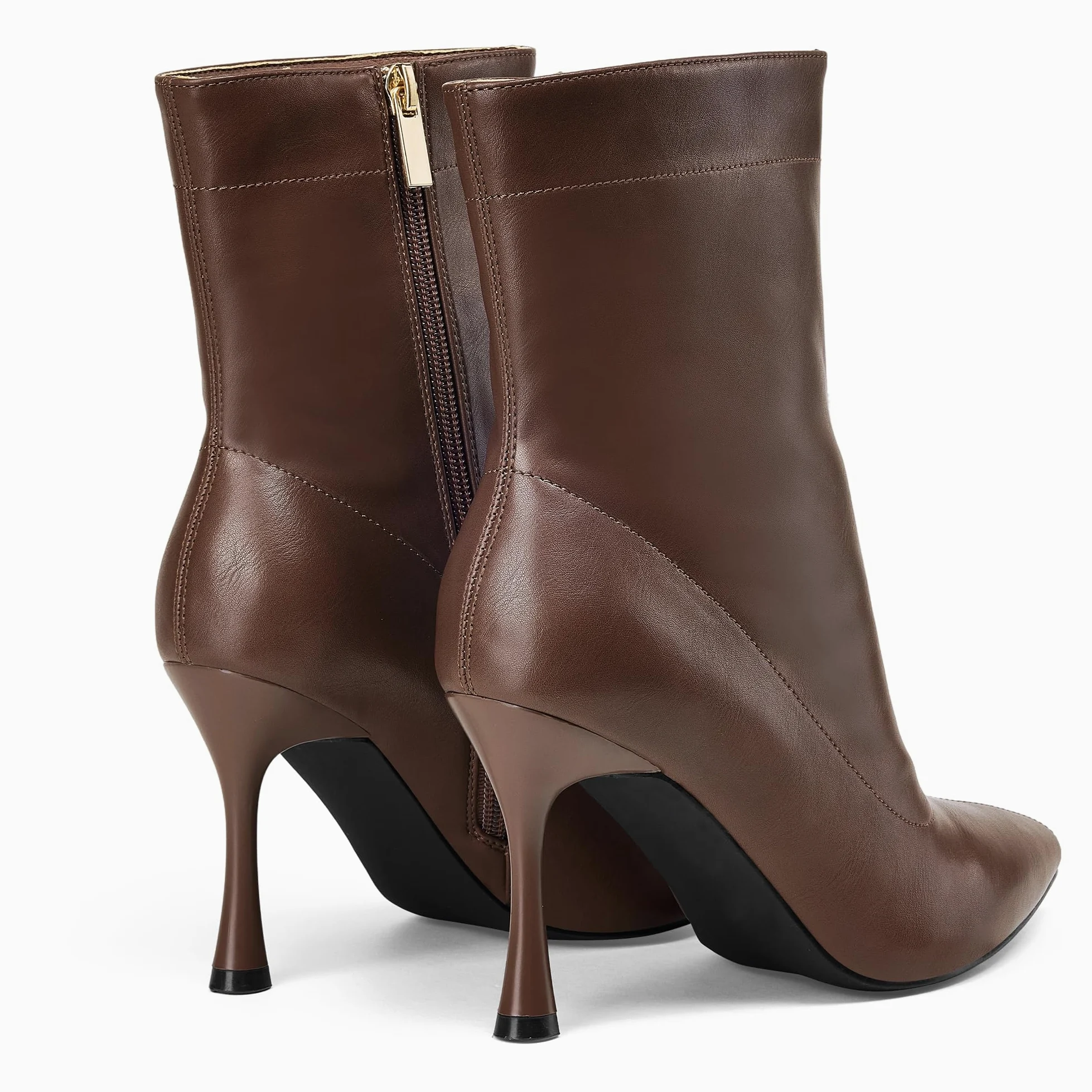 Damskie botki 9 cm szpiczasty nosek - średni obcas szpilki buty robocze dla kobiet modne krótkie buty czarne 8
