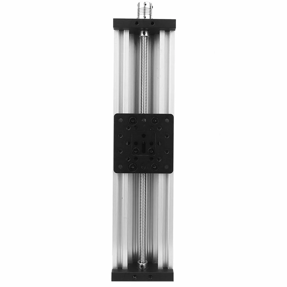 Liniowy stół przesuwny, długość przesuwu 250-500 mm Ślimakowy stół przesuwny Napęd stolika do grawerek w drukarkach 3D itp. Zautomatyzowane linie produkcyjne (250 mm srebrne)