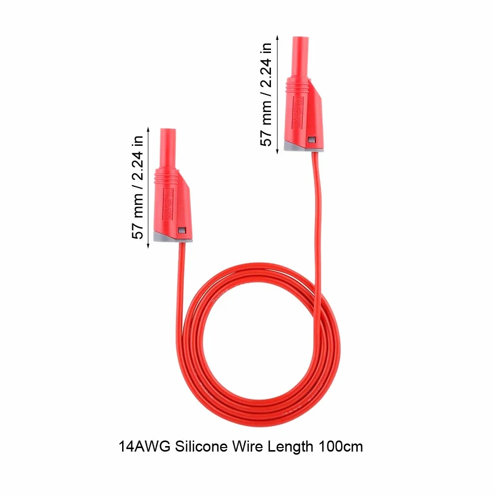 5 sztuk 4mm wtyk bananowy bezpieczeństwa miękki drut silikonowy przewód pomiarowy 14AWG do multimetru (P1050-1)