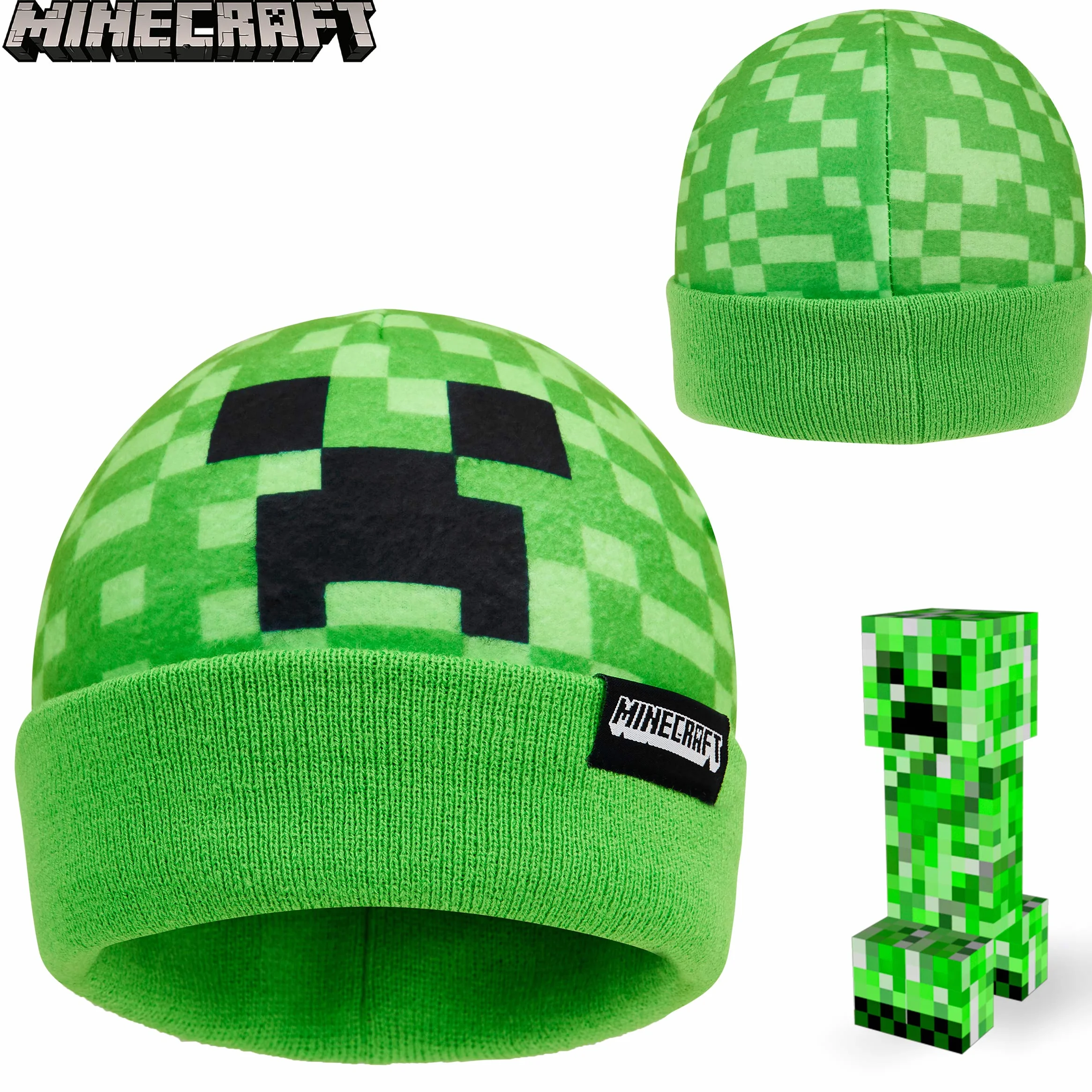 Minecraft Chłopcy Czapka czapki i rękawiczki ustawione dla chłopców i dziewcząt, Jeden Rozmiar 2 -częściowy zestaw