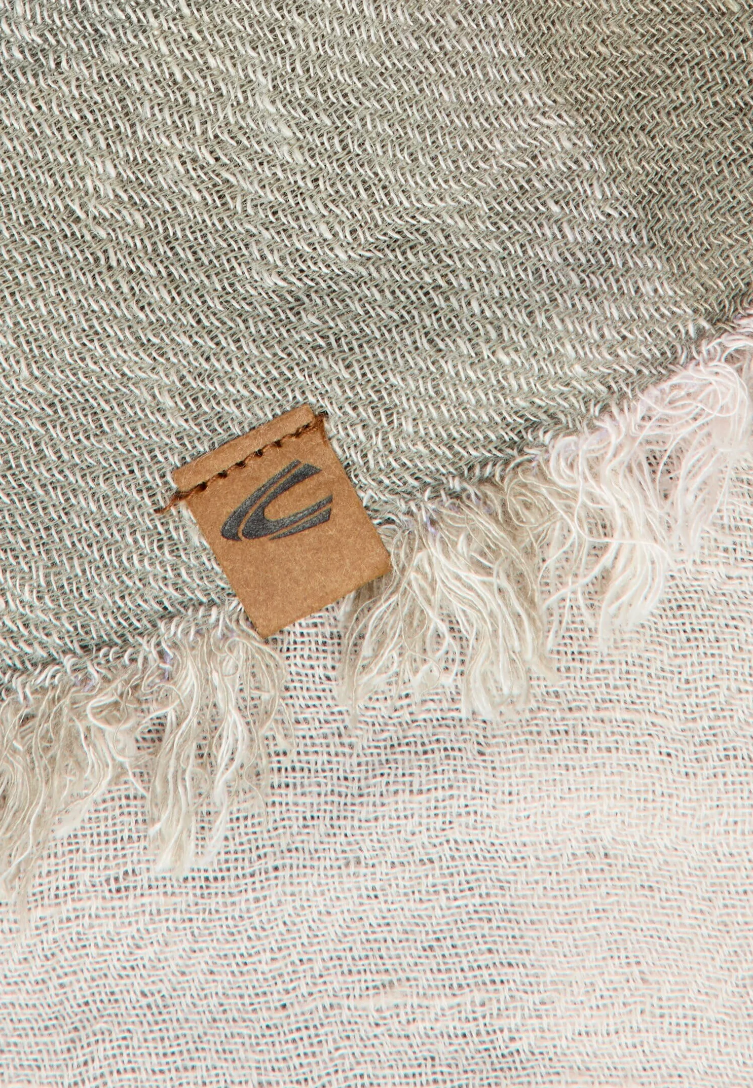 camel active Damski szal z mieszanki bawełny, szary/zielony, jeden rozmiar