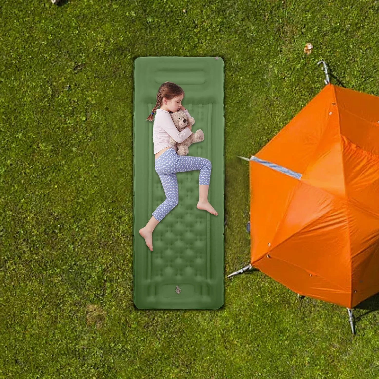 Materac Turystyczny Do Spania Na Camping Mata o Grubości 10.9 cm | Wbudowana Stopowa Pompa Do Turystyki Pieszej dla Dorosłych na Wędrówki Podróże Outdoor do Namiotu i Samochodu