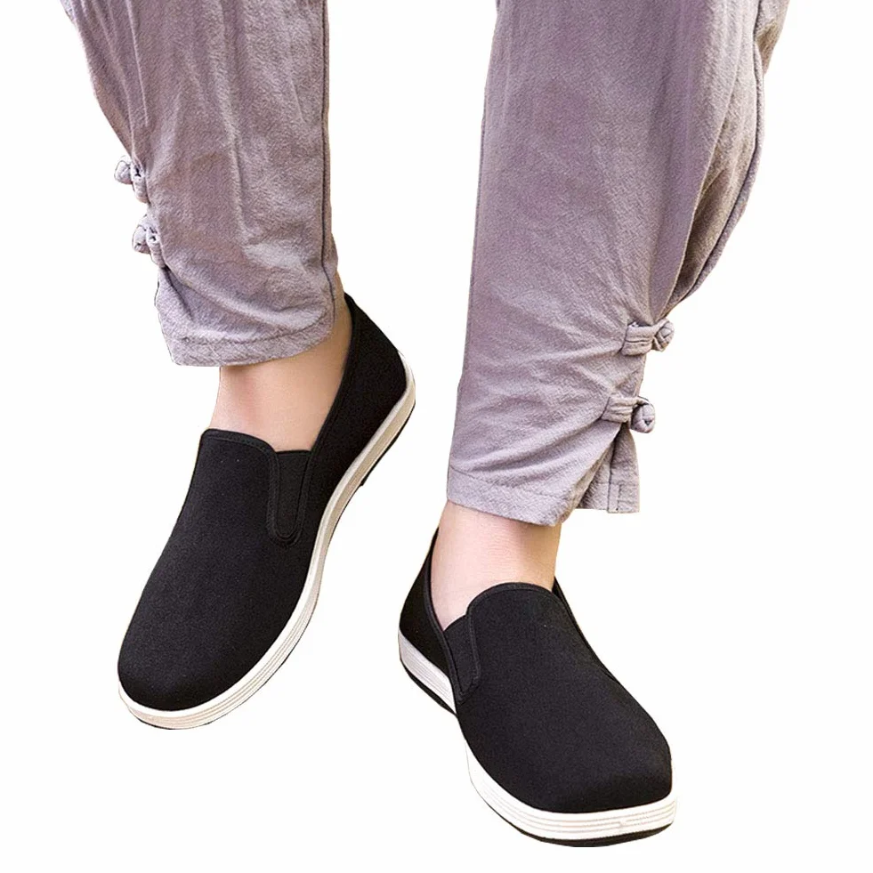 Kung Fu Tai Chi buty do sztuk walki, gumowa podeszwa, uniseks, płótno, antypoślizgowe, modne, Qigong, trener, czarne
