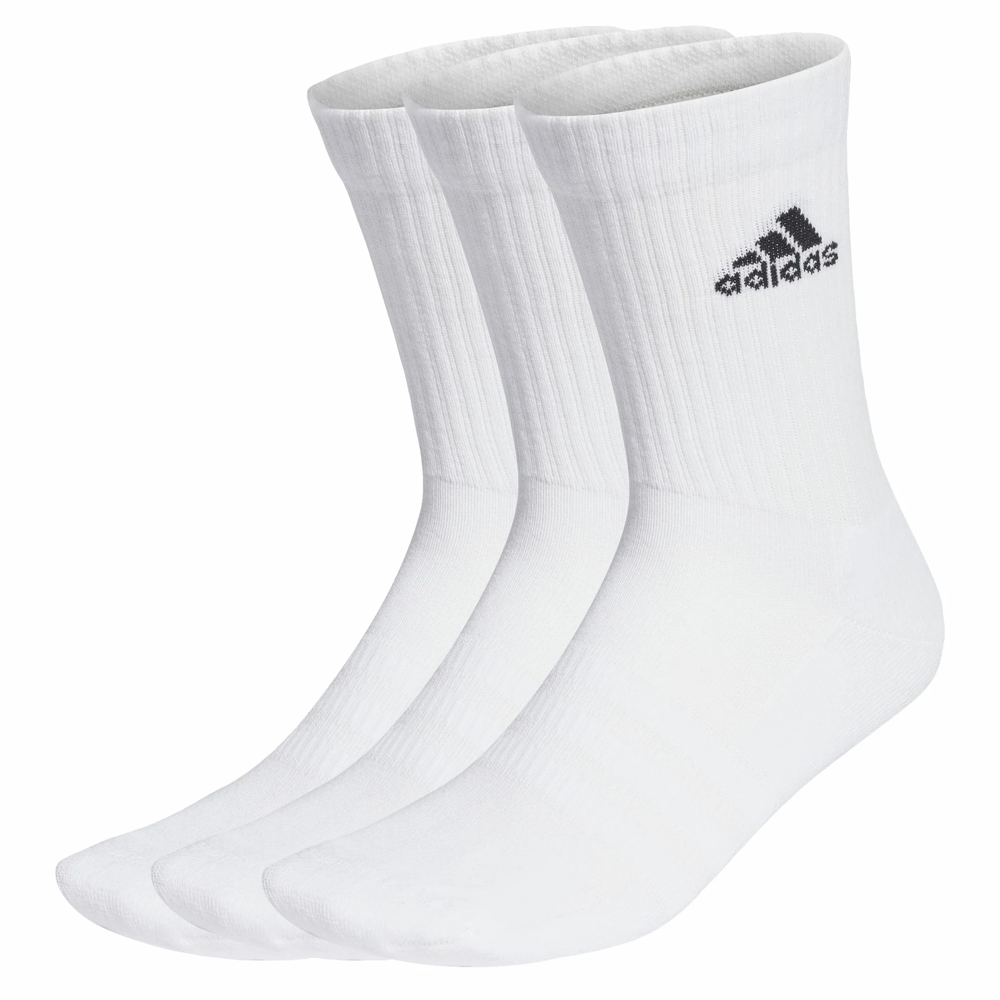 adidas Uniseks - dzieci Cushioned Crew Socks 3 Pairs, White/Black, 2-3 Years