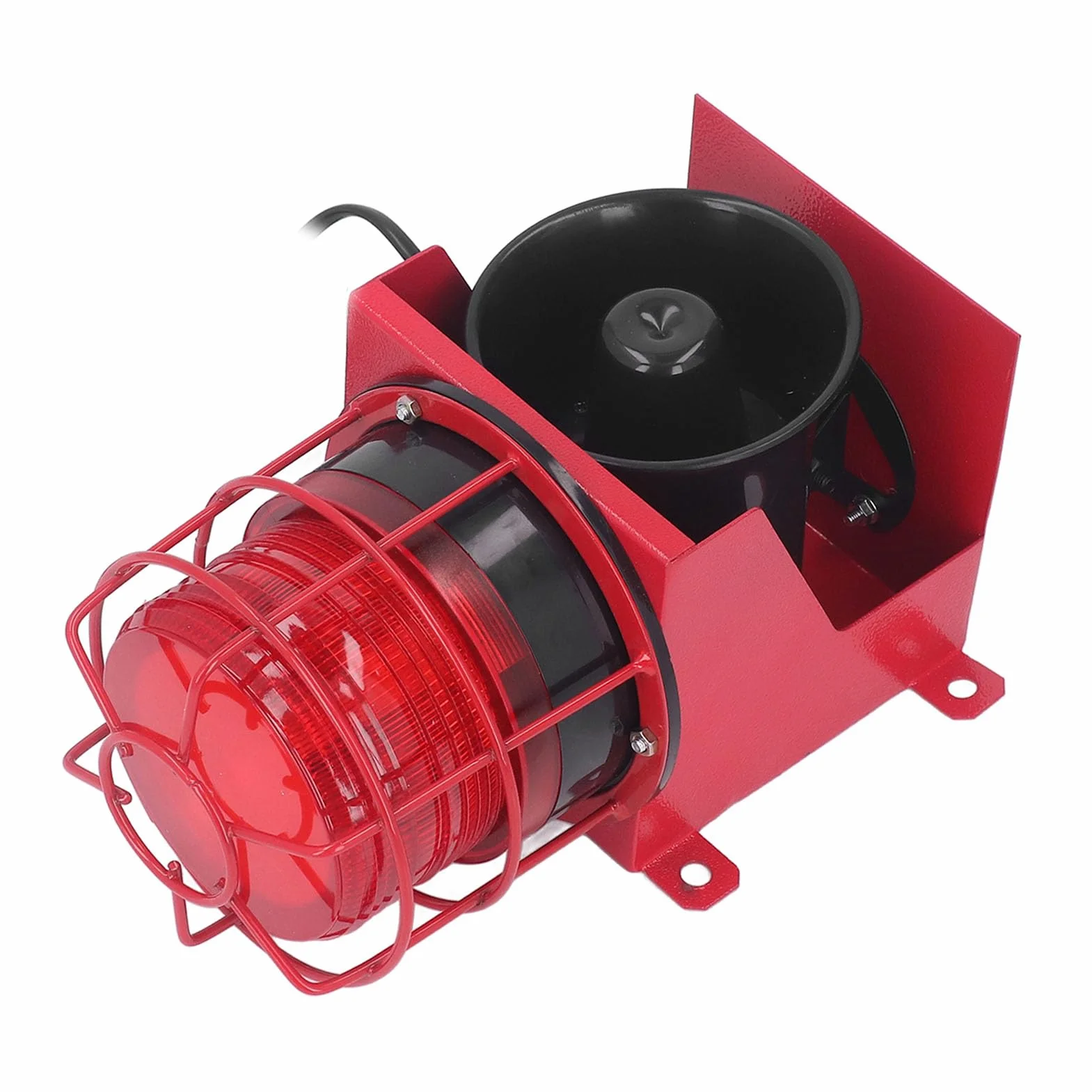 115DB Light Light Alarm Siren Siren Siren IP65 Waterproof, LED Strobe, Instalacja ścian dla Różnych Trudnych środowisk, Stop Aluminium, PVC (Wtyczka UE 220V)
