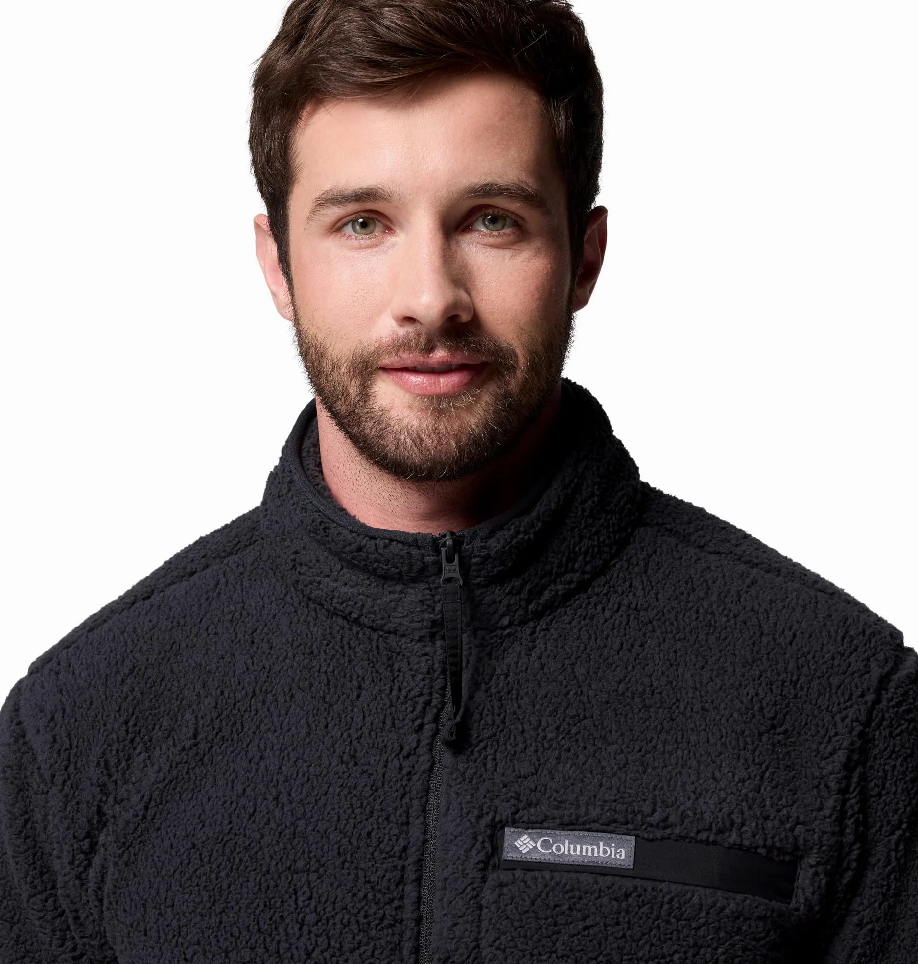 Columbia Męska kurtka polarowa Rugged Ridge z wysokim runem, zamek błyskawiczny na całej długości, czarna, XL