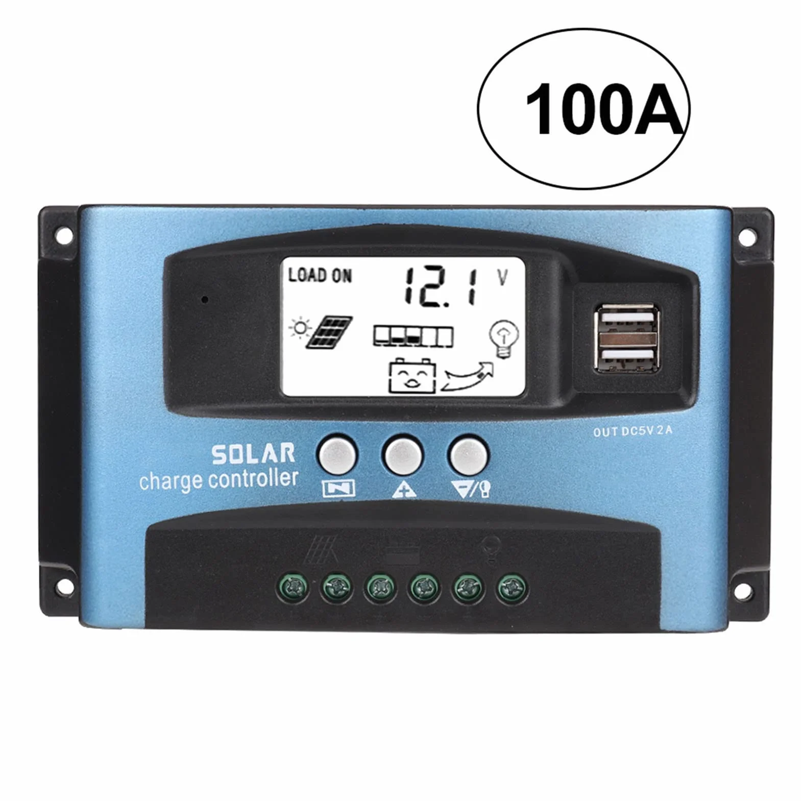 Solarladeregler, MPPT 40/50/60/100A Solarladeregler Dual USB LCD Display 12V 24V(100A) für solarladeregler 40a,100a solarladeregler,laderegler solar 12v,mppt solarladeregler,mppt solarladeregler