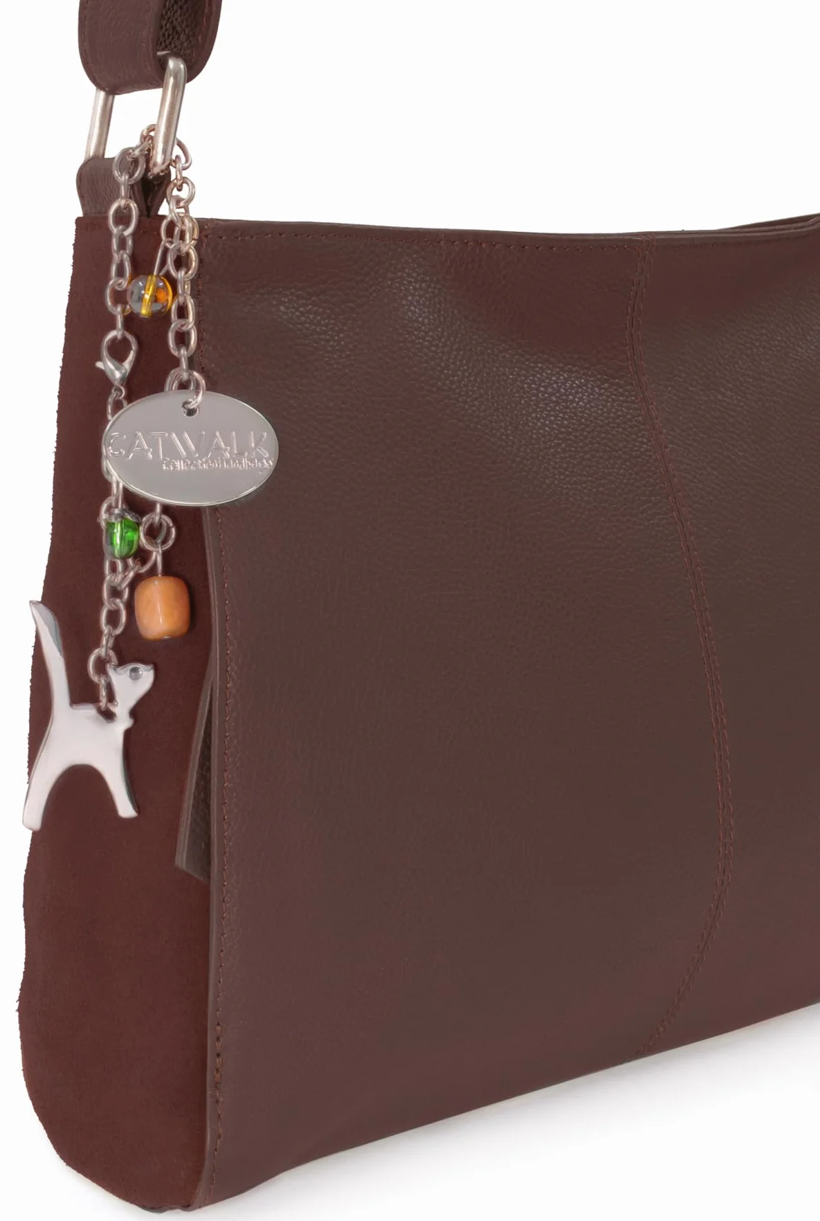 Catwalk Collection Torebka Crossbody Skóra Zamsz Charlotte Średnia Torba na Ramię