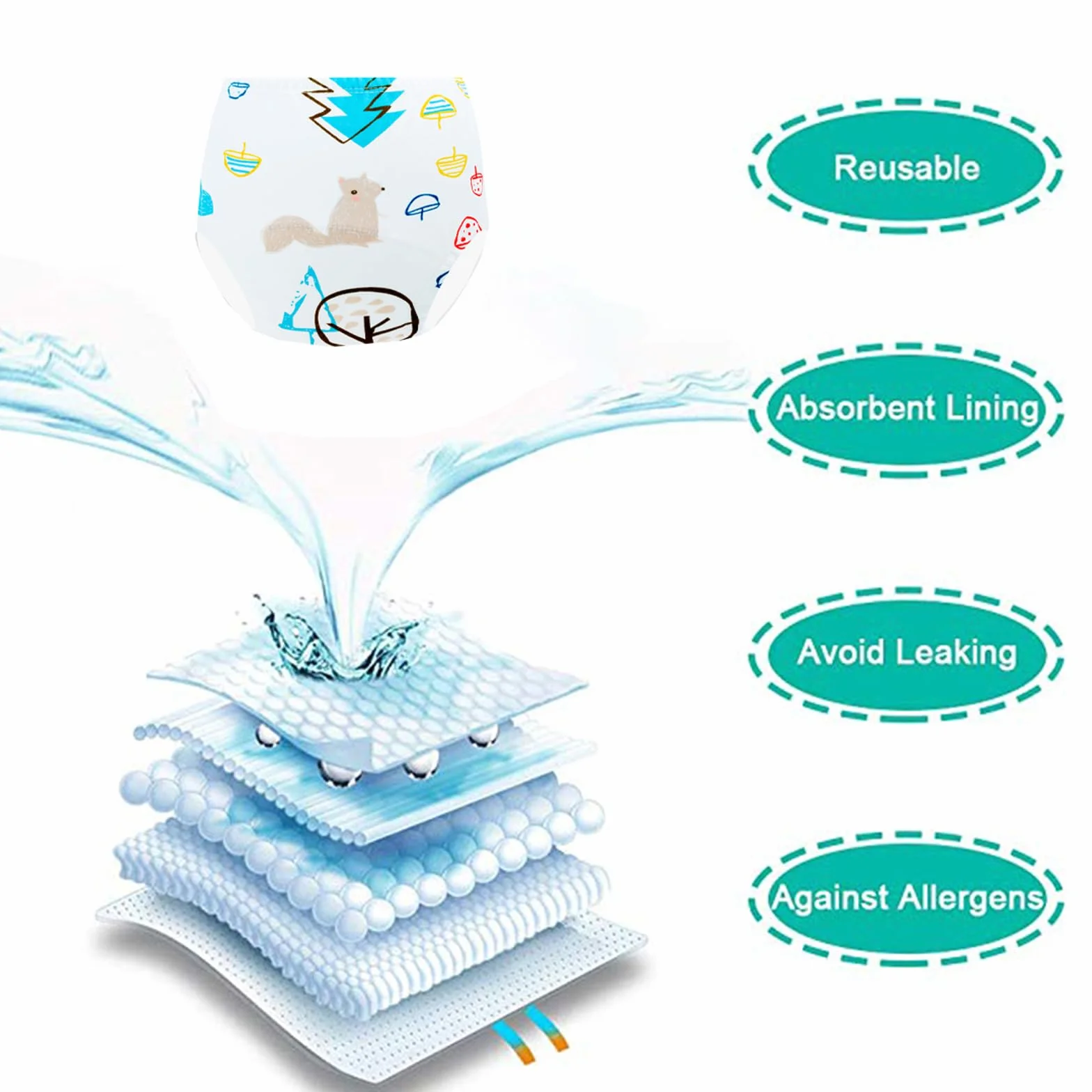 JackLoveBriefs Majtki edukacyjne dla dzieci do nauki sprzątania 1-5 lat Szary 3-4 lat