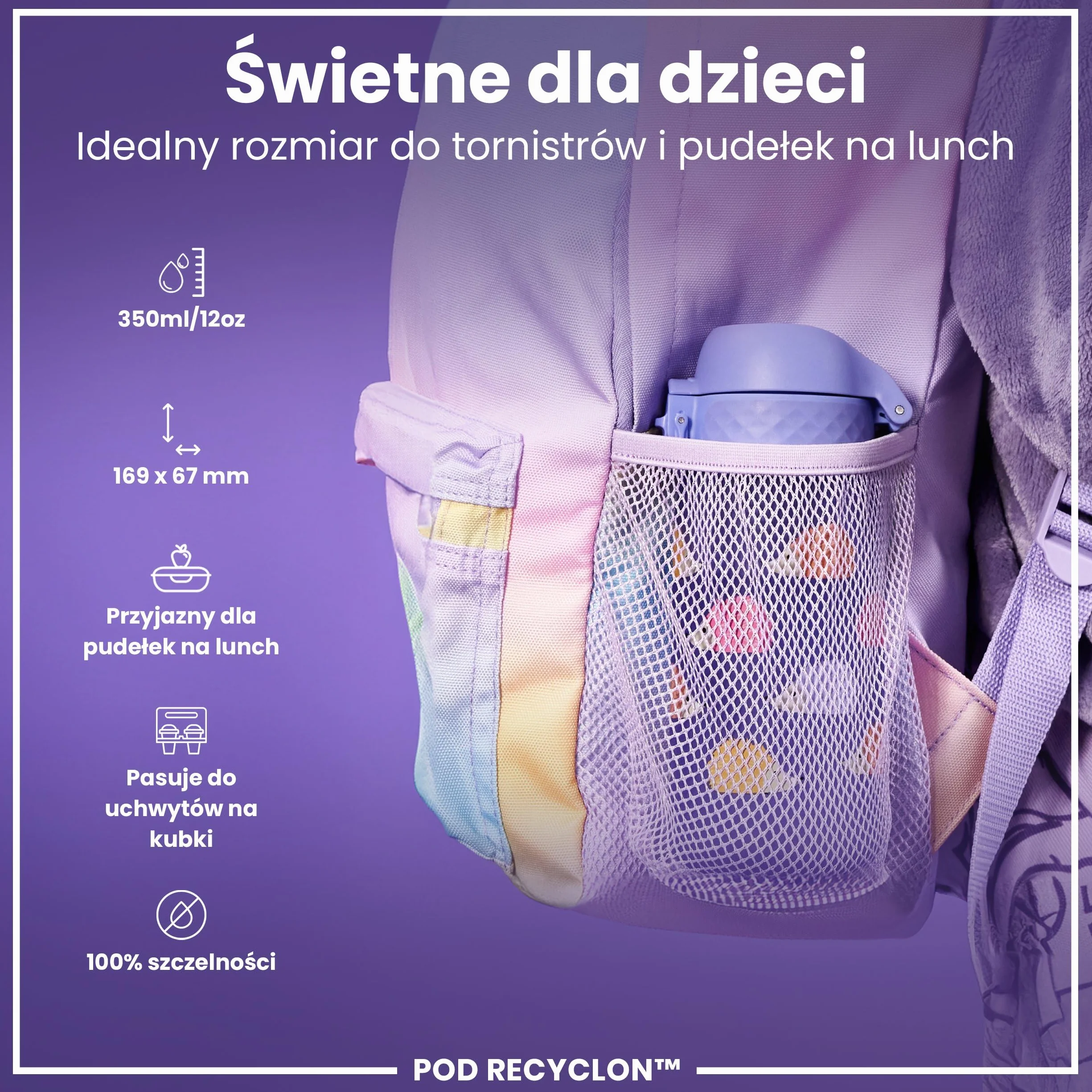ION8 Butelka dla Dzieci, 350 ml/12 oz, Szczelna, Łatwa do Otwarcia, Bezpieczny Zamek, Można Myć w Zmywarce, Bez BPA, Uchwyt do Przenoszenia, Łatwa do Czyszczenia, Bezwonny, Jeże