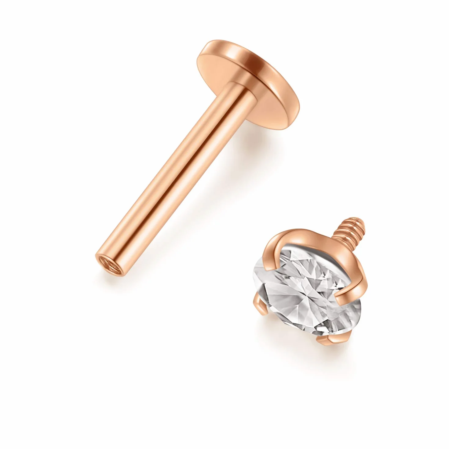 MODRSA 2-4 mm Jasny okrągły klejnot CZ wewnętrznie gwintowany Labret pierścionek do ust Tragus Nail Helix Kolczyki Stud Sztanga Piercing Biżuteria 16G Piercing Ear Helix
