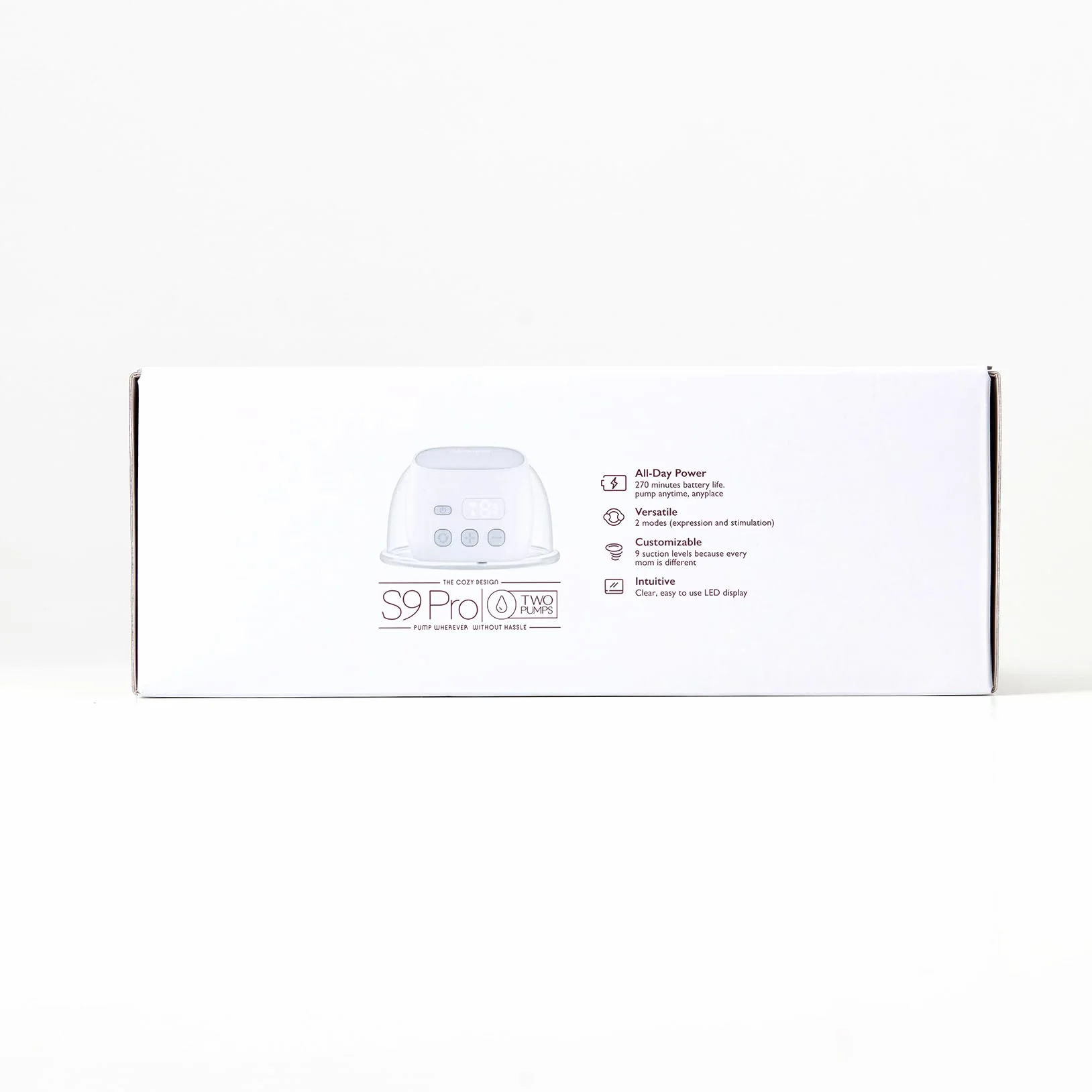 Momcozy S9 Pro Zaktualizowany elektryczny ściągacz z wyświetlaczem LED, przenośny elektryczny laktator z 2 trybami i 9 poziomami - 24 mm (szary, 2 sztuk)