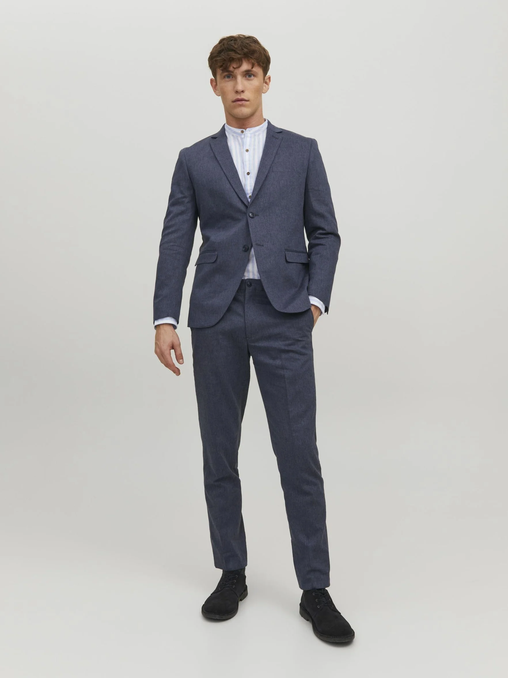 JACK & JONES Jprriviera Linen Trouser Slim Fit Sn - Garnitur — spodnie Mężczyźni