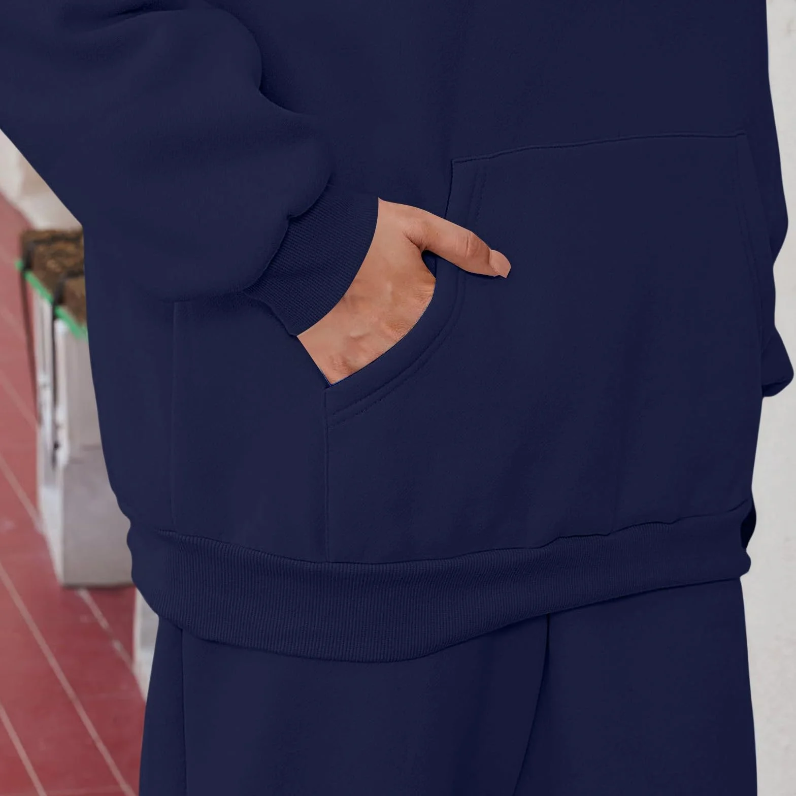 Damski Dres Sportowy Zestaw Elastyczny Sportowy Bluza Z Kapturem I Spodnie Wygodne Na Co Dzień Luźne Dresy gimnastyczne Siłownia Garnitury Fitness Z Kieszeniami Do Jogi, Dwuczęściowy