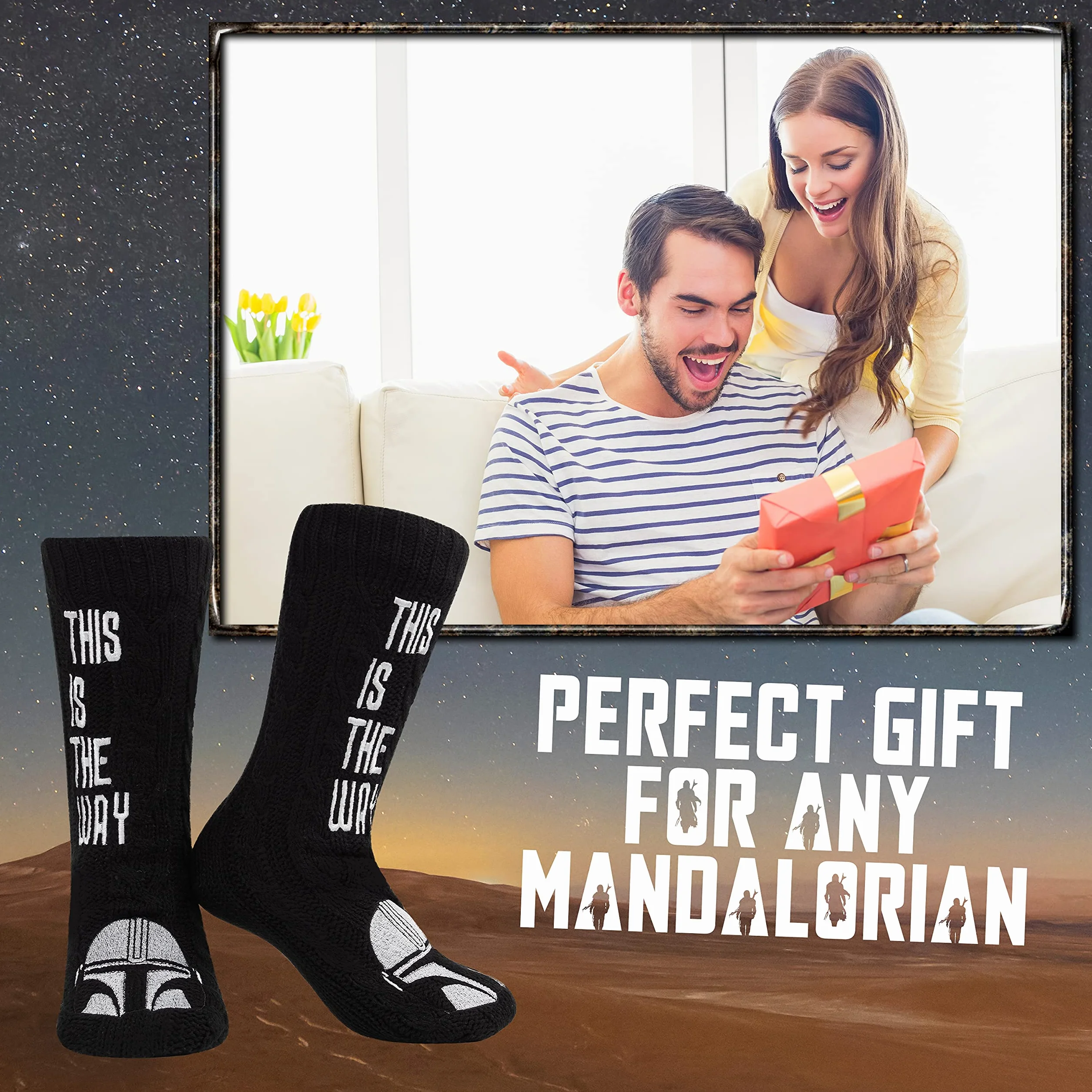 The Mandalorian Fluffy Socks, skarpetki męskie Baby Yoda, ciepłe skarpetki z dzianiny