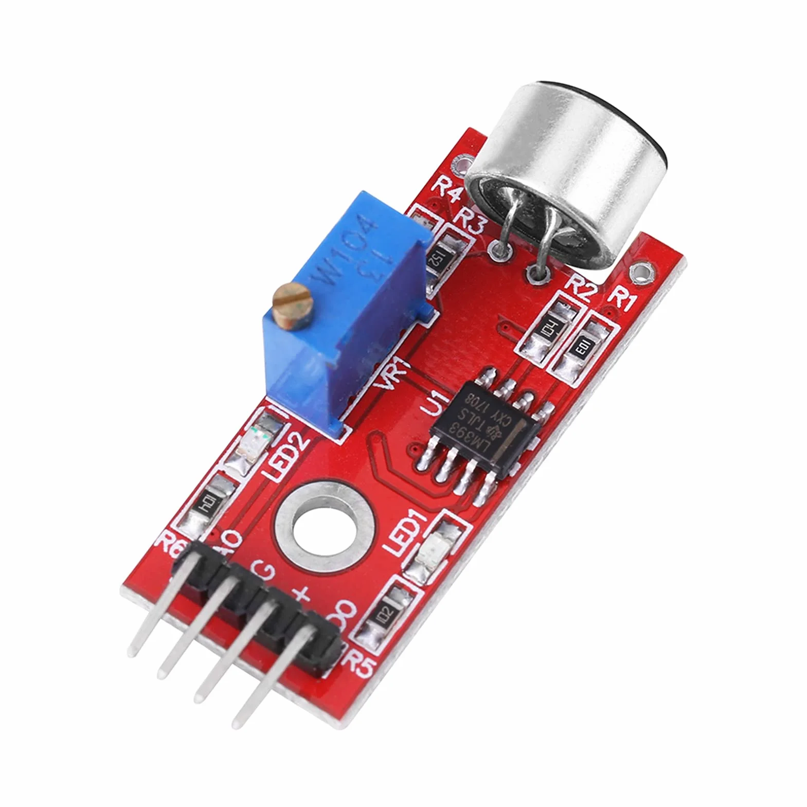 Czujnik Mikrofonu, moduł Mikrofonu DC3.3V 5V, moduł Wzmacniacza Audio Mikrofonu o Wysokiej Czułości Wyjście 20dB Zysk Niski Poziom Hałasu, Narzędzia