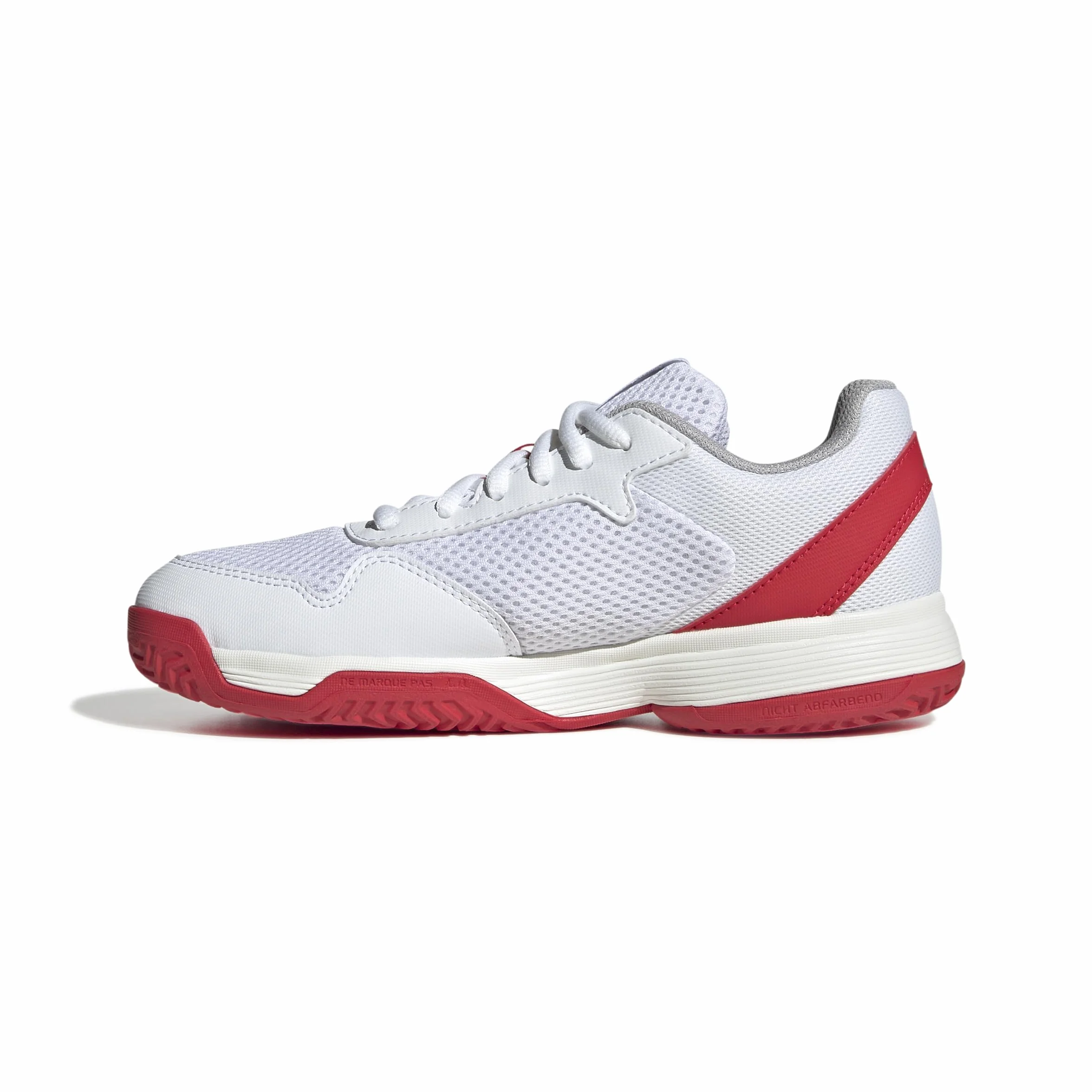 adidas Uniseks - dzieci Courtflash Kids Tennis Shoes, Cloud White/Core Black/Lucid Red, 38 EU