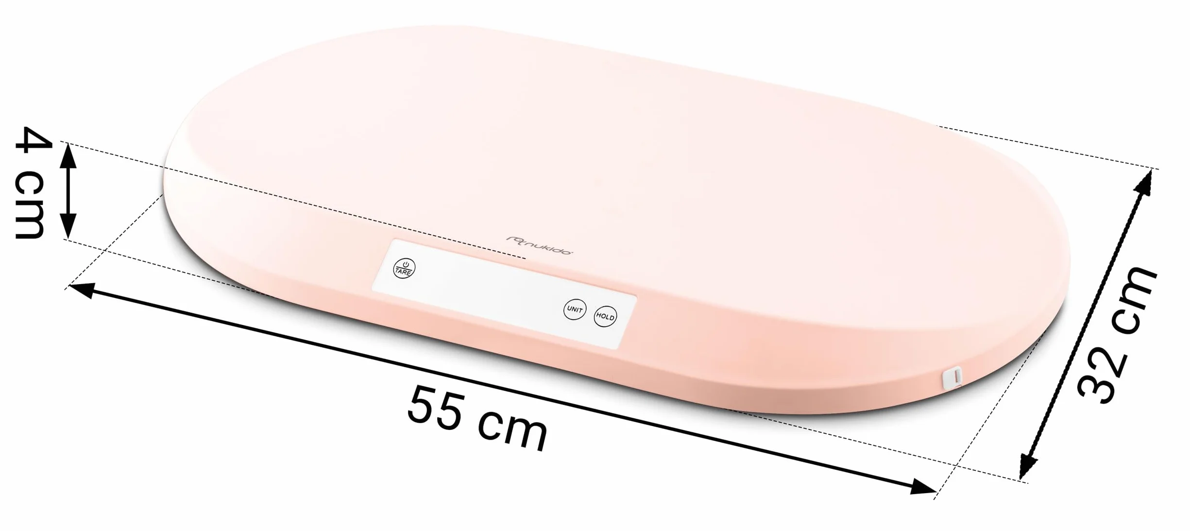 Nukido Waga dla niemowląt Miska do ważenia udźwig 40 kg dokładność 5 gramów funkcja tarowania różowa