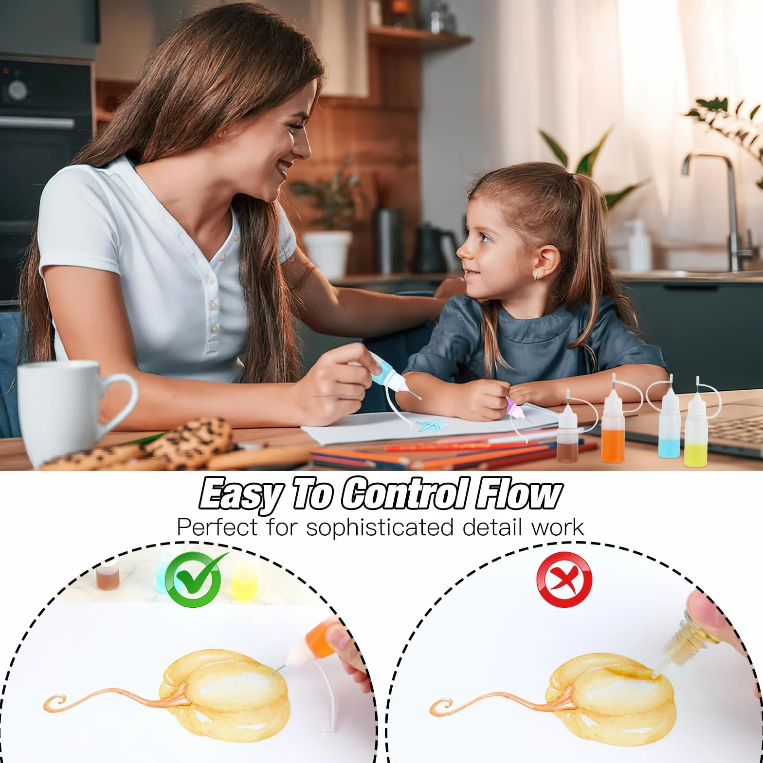 20 sztuk butelek z igłami, 5 ml/10 ml, małe butelki dozujące z końcówką igły, butelka z klejem, aplikator, butelka z 4 pipetami do kleju, smarów, pigmentów