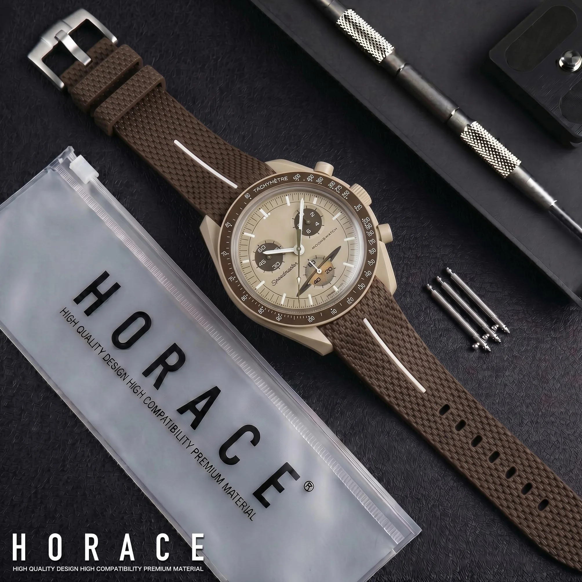 HORACE Uniwersalny gumowy pasek szybkozłączny 20 mm kompatybilny z Omega x Swatch MoonSwatch