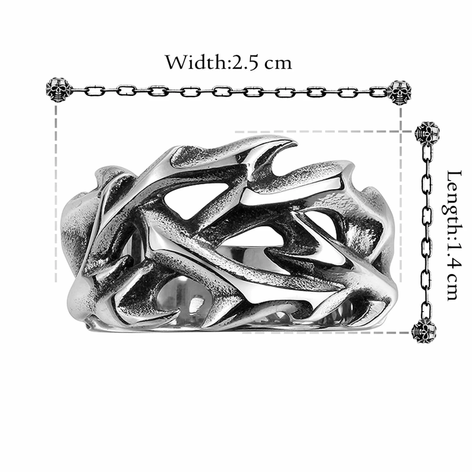 Vintage Hollow Out Design ciernie ze stali nierdzewnej męski pierścionek pierścionki dla par dla mężczyzn kobiety fajne Nordic Viking akcesoria biżuteria prezent