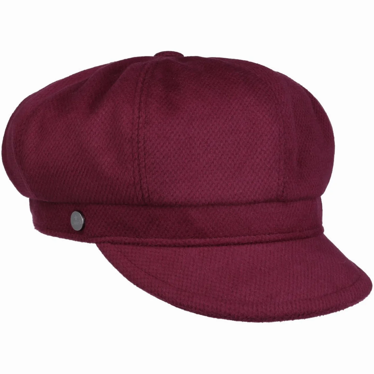 LIERYS Silby czapka balonowa z kaszmirem, czapka z daszkiem, czapka Newsboy Cap damska – Made in Italy, parasol, na jesień, zimę, jesień, zimę, jeden rozmiar, bordowa