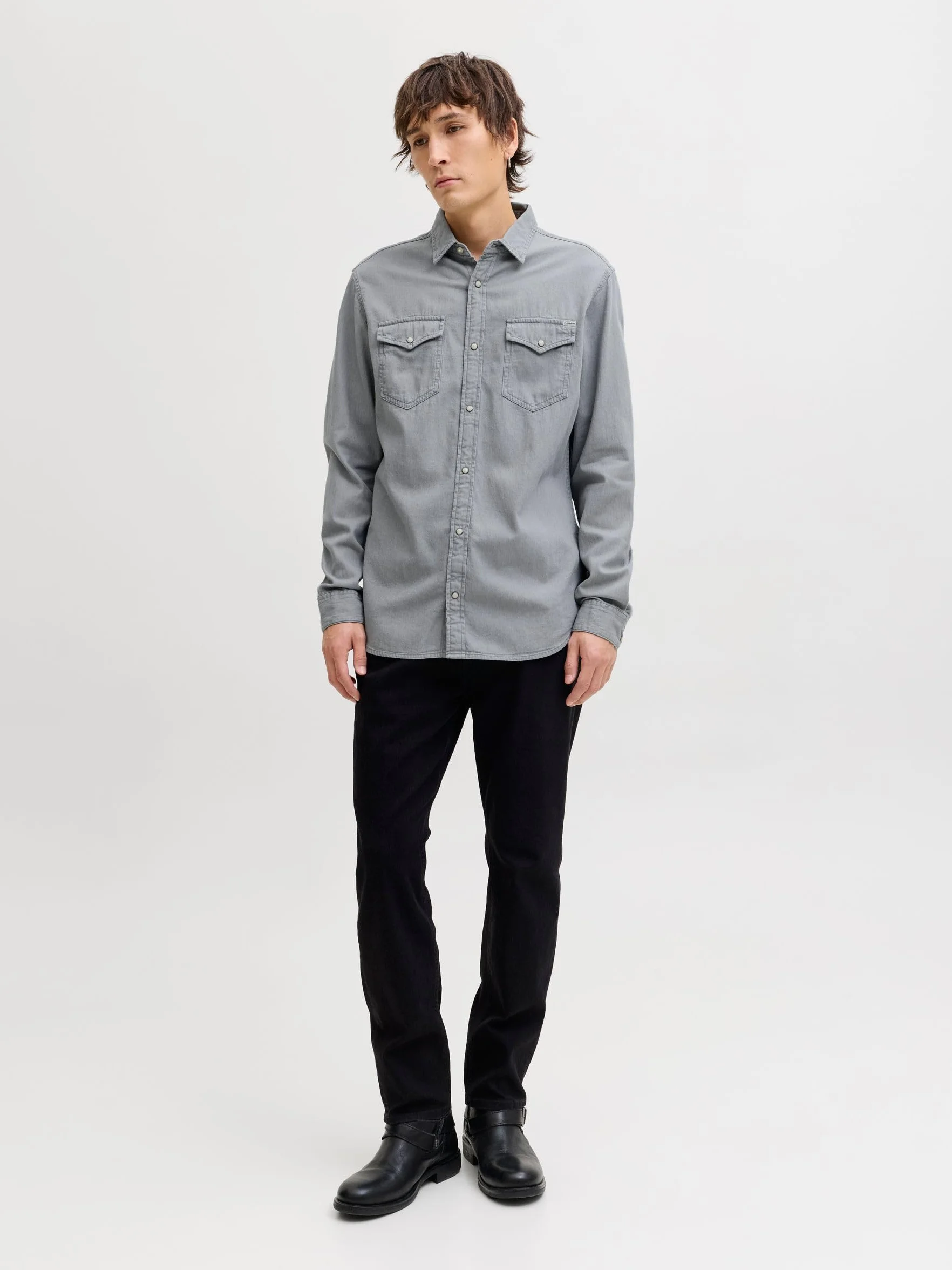 JACK & JONES Jjesheridan L/S Noos Koszulka Mężczyźni