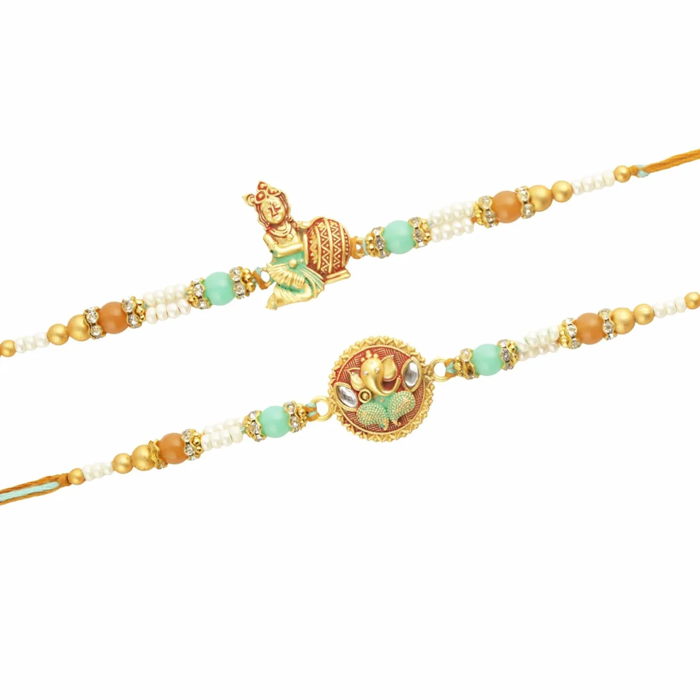 TIED RIBBONS Zestaw 2 rakhi dla brata z zestawem upominkowym | mini karta | Roli Chawal Tika - Raksha bandhan Rakhi bransoletka dla brata Rakhi 2 zestawy | Rakhi dla Bhaiya | nić Bhai Rakhi, 13 Inch