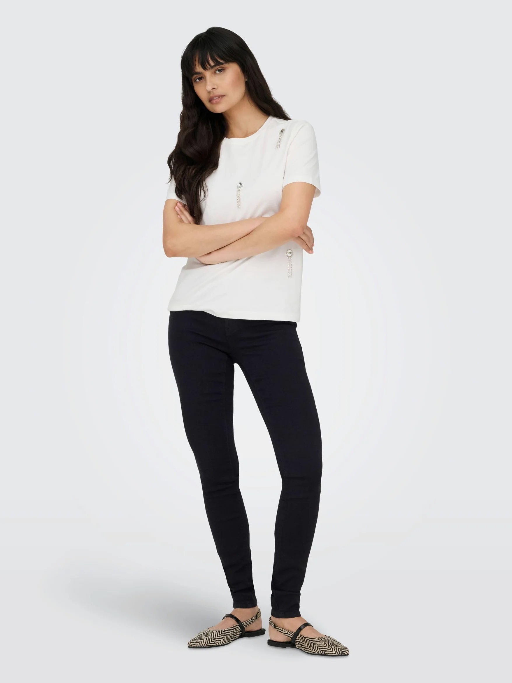 ONLY Onlrain Reg Skinny Jeans Cry6060 Dżins Kobiety