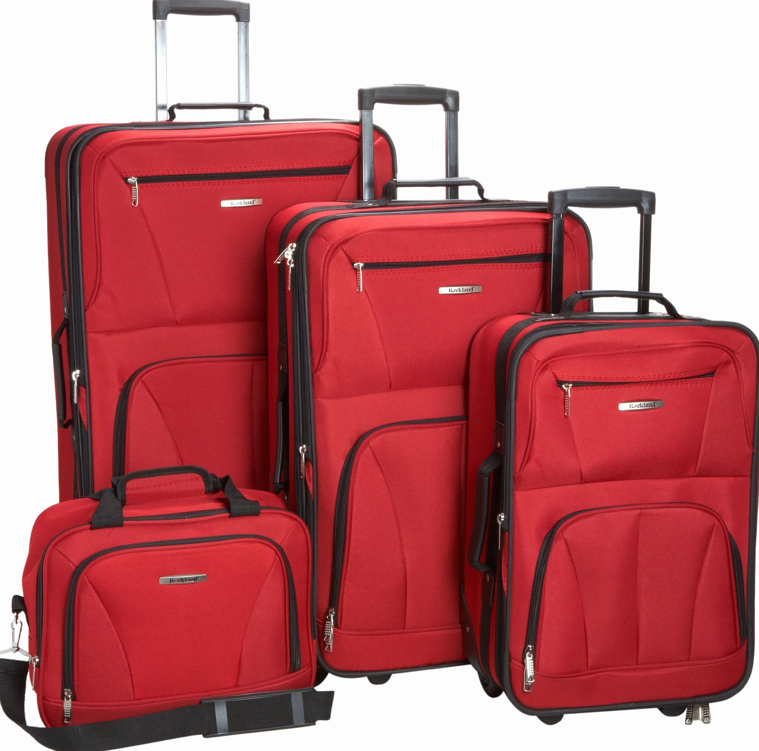 Rockland bagaż podróżny Softside, pionowy, zestaw, Czerwony, 4-Piece Set (14/19/24/28)