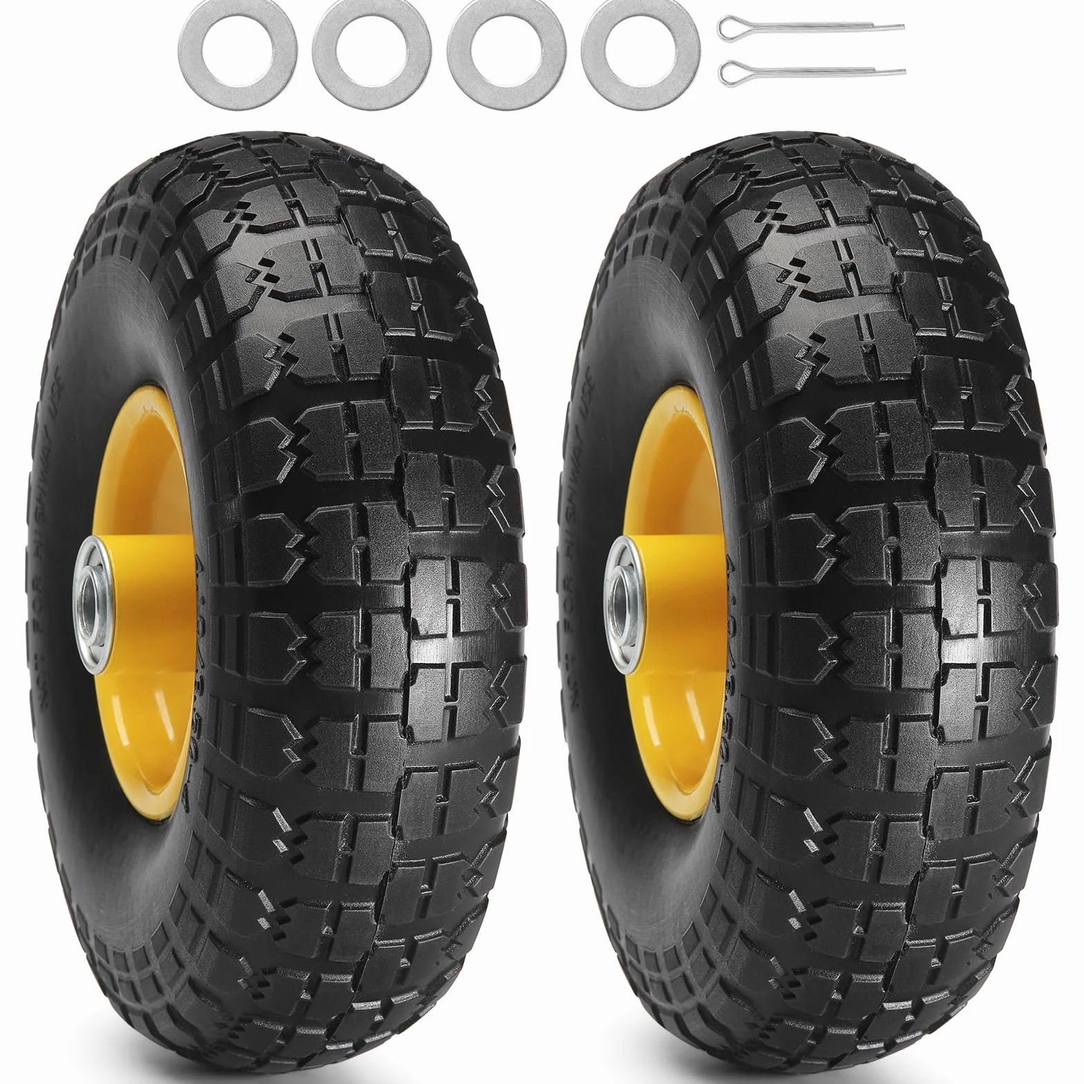 VEVOR Pełne koła PU z oponami RunFlat, 2 sztuki, obciążenie dynamiczne 10 kg, obciążenie statyczne 10 kg, bezdętkowe opony i koła do wózków transportowych, wózków użytkowych, wózków, przyczep