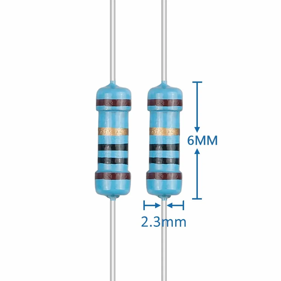 AUKENIEN Zestaw Rezystorów 1/4W od 0 Ohm do 10M Ohm 40 wartości 1% 1/4 W zestaw rezystorów metalowych Rezystor szeregowy elektroniczny rezystor pudełkowy