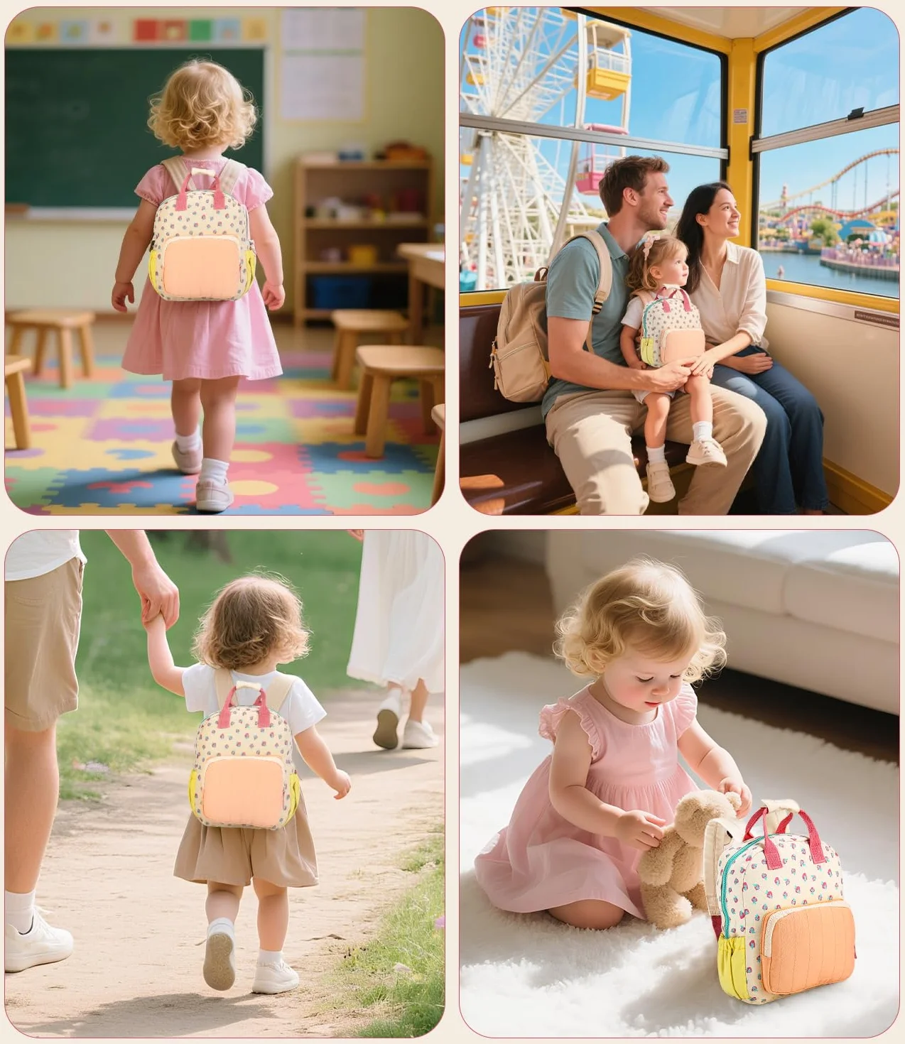 Plecak do przedszkola dla dziewczynek od 1 roku życia – lekki plecak dziecięcy, 30 cm, dla małych dzieci w wieku 2-3 lat, plecak do przedszkola i zerówki, mini plecak dla dziewczynek
